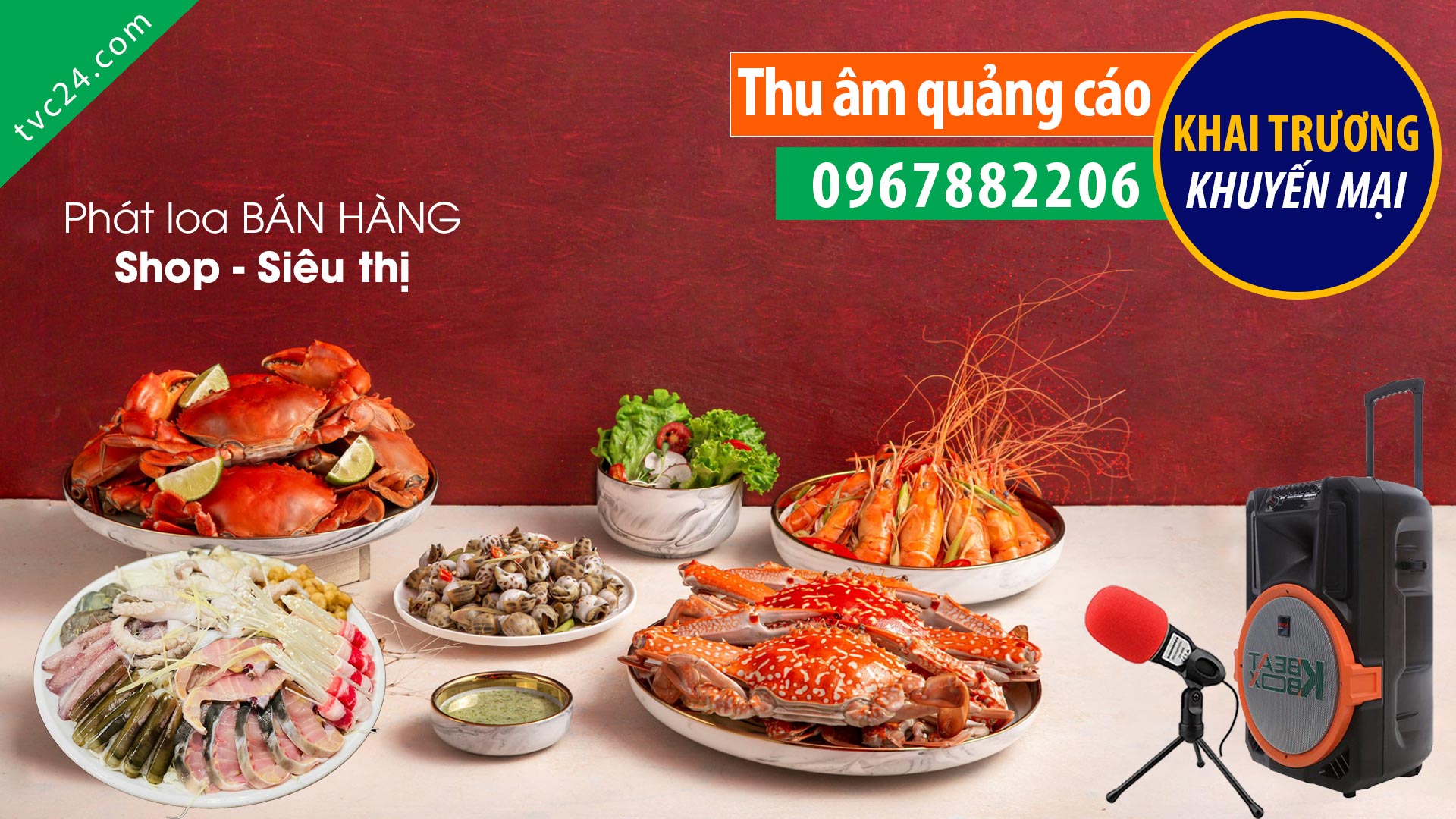  Thu âm Nhà hàng buffet hải sản king seafood MC đọc Khuyến mại