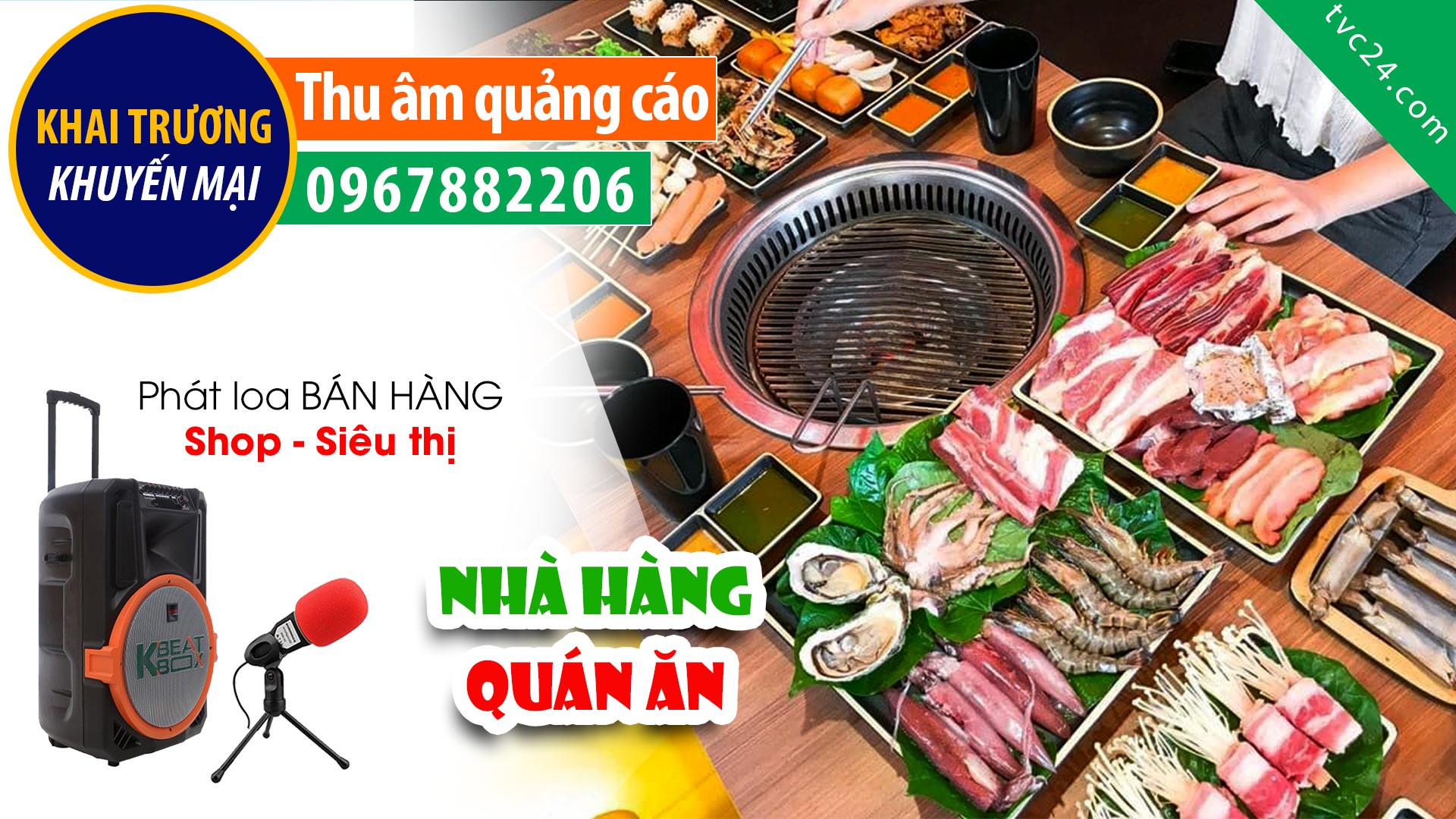  Thu âm khai trương nhà hàng lẩu Garden MC đọc Quảng cáo dễ thương