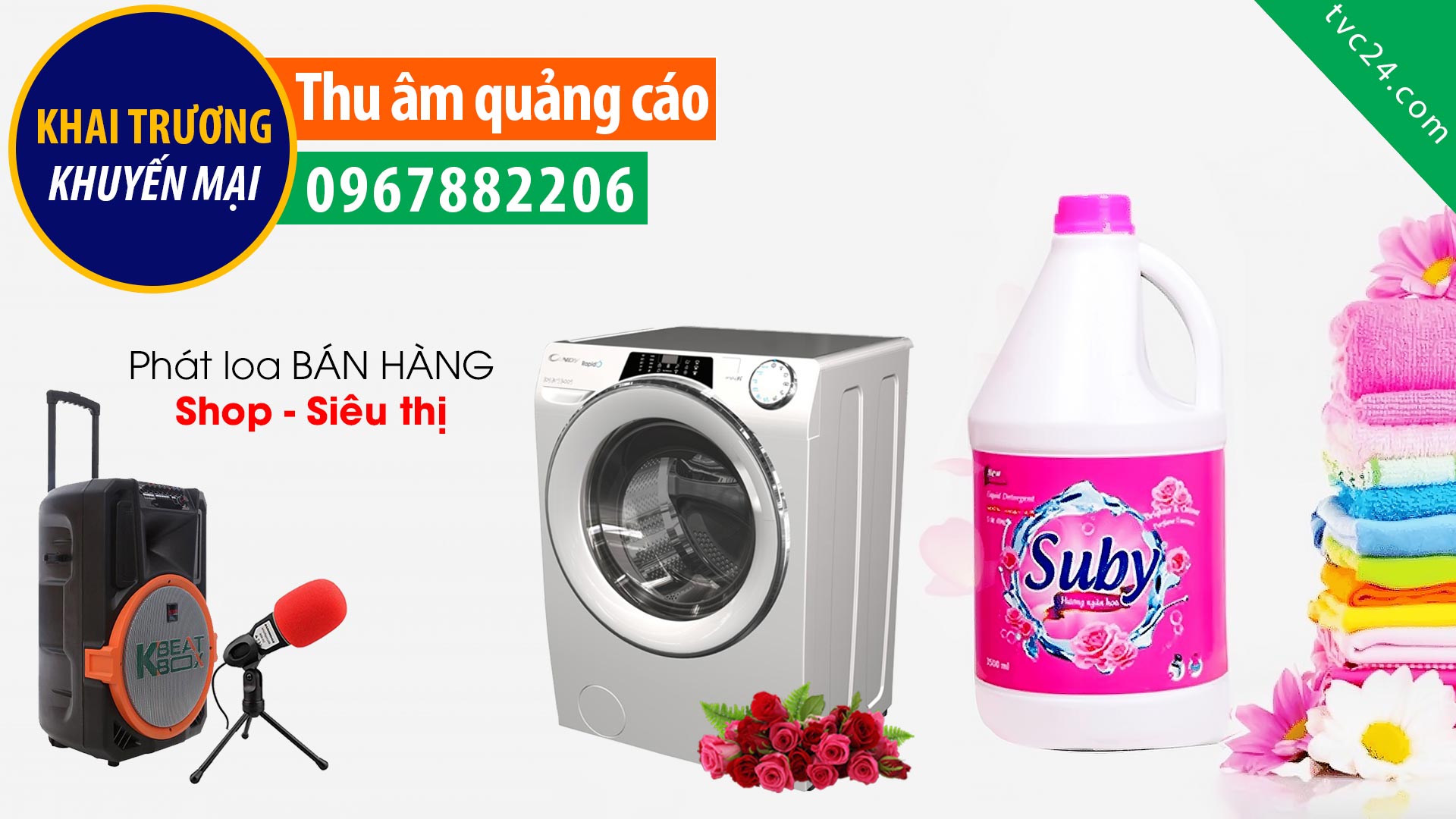 Thu âm nước giặt xả Suby MC đọc Quảng cáo bán hàng