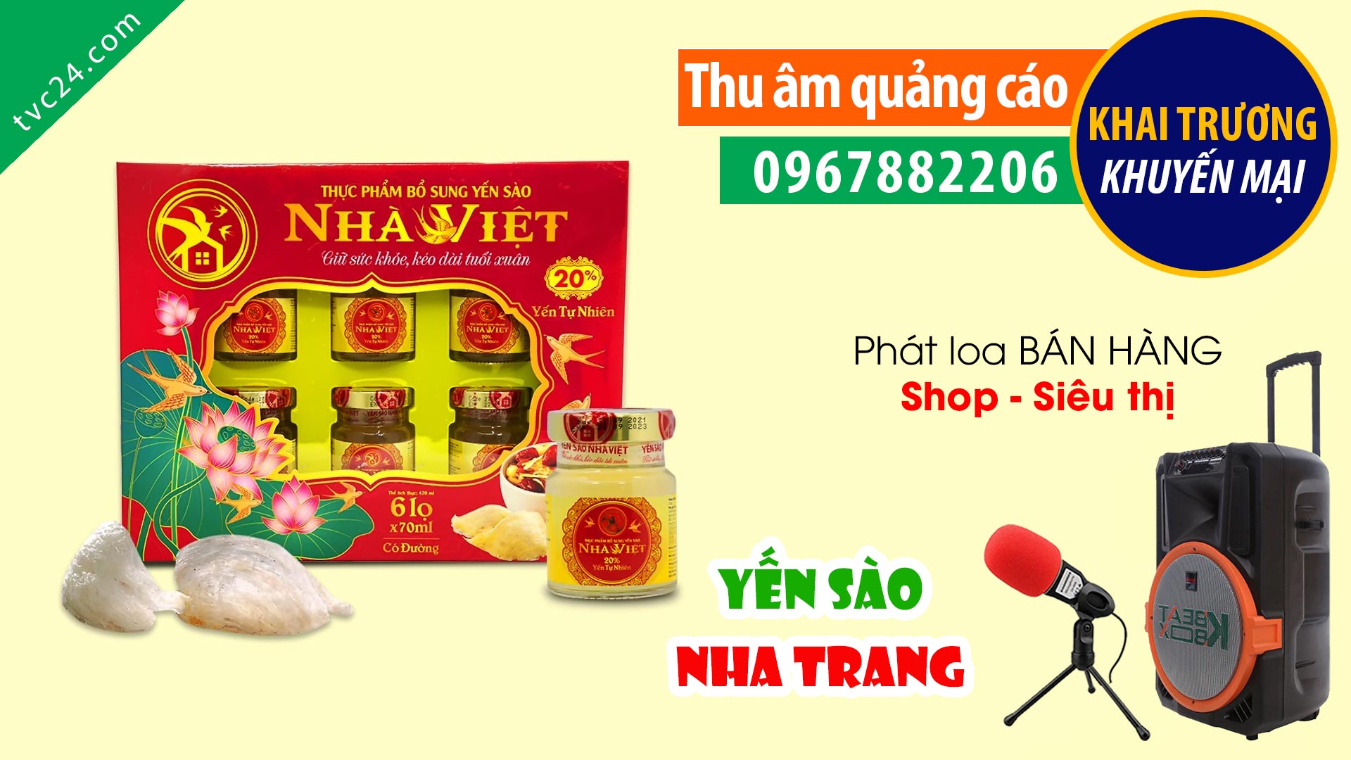 Thu âm Quảng cáo bán hàng Yến sào cao cấp Yến Na TVC24 đọc Cực Hay