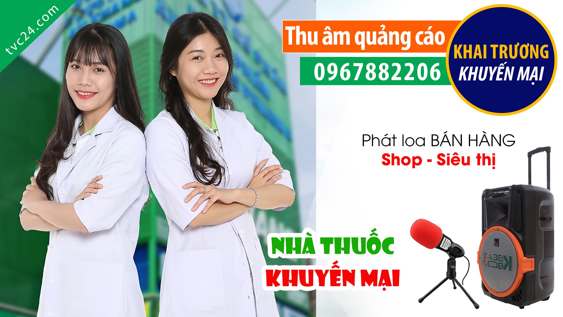 Thu âm quảng cáo khai trương nhà thuốc Halota care MC đọc Khuyến mại bán hàng