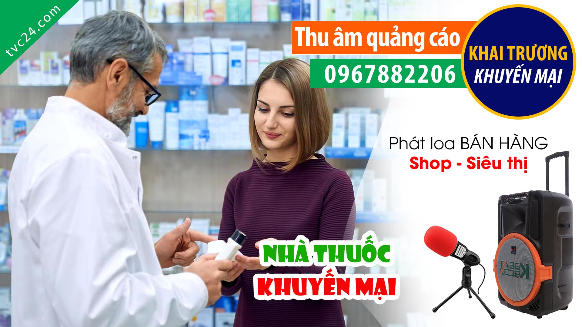 Thu âm Quảng cáo Nhà thuốc Hoàng Thiên MC đọc khuyến mại