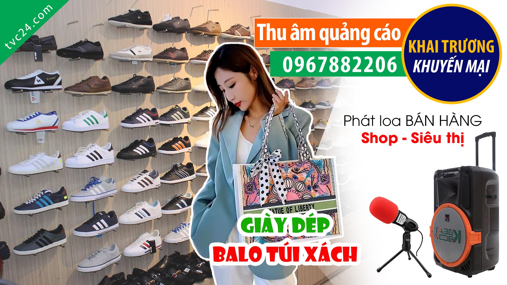 Thu âm Quảng cáo khai trương shop Giày dép balo túi xách thời trang Tuấn Anh store