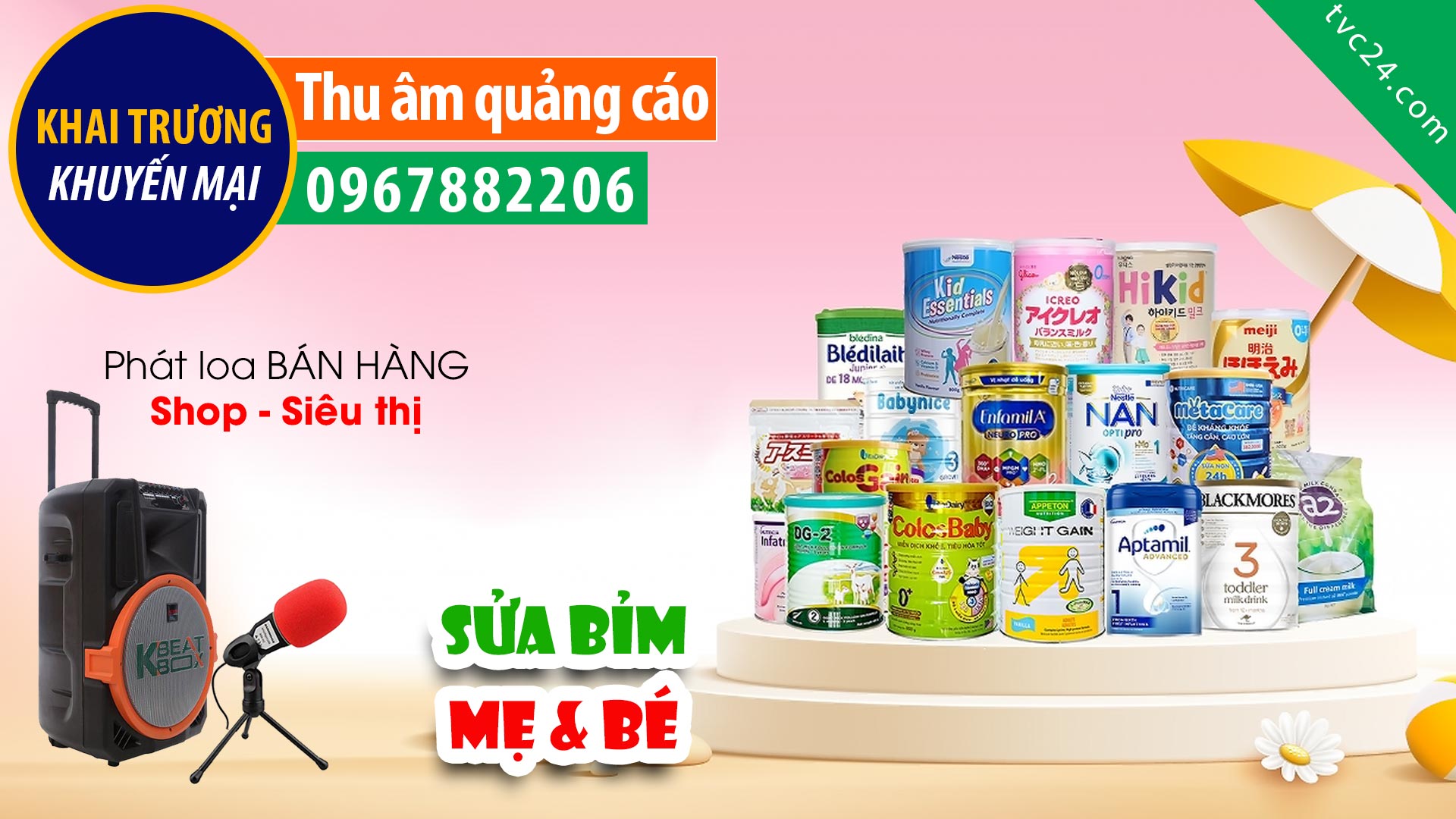 Thu âm siêu thị mẹ và bé bỉm sữa Minh Thương