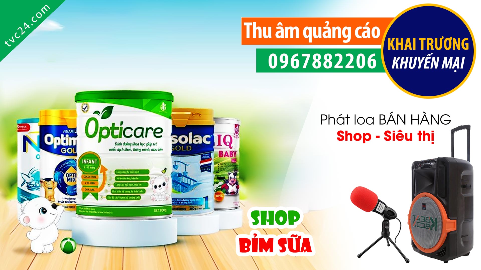 Thu âm khai trương shop sữa bỉm mẹ và bé Tuấn Nụ