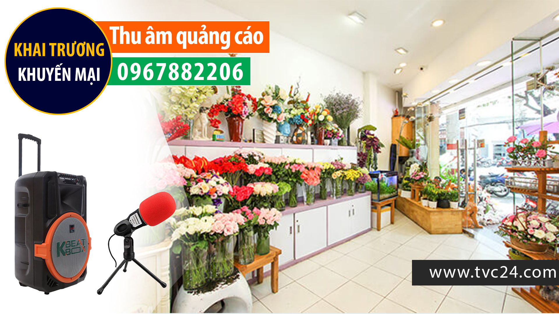 Thu âm quảng cáo shop hoa trang trí Kim Phụng