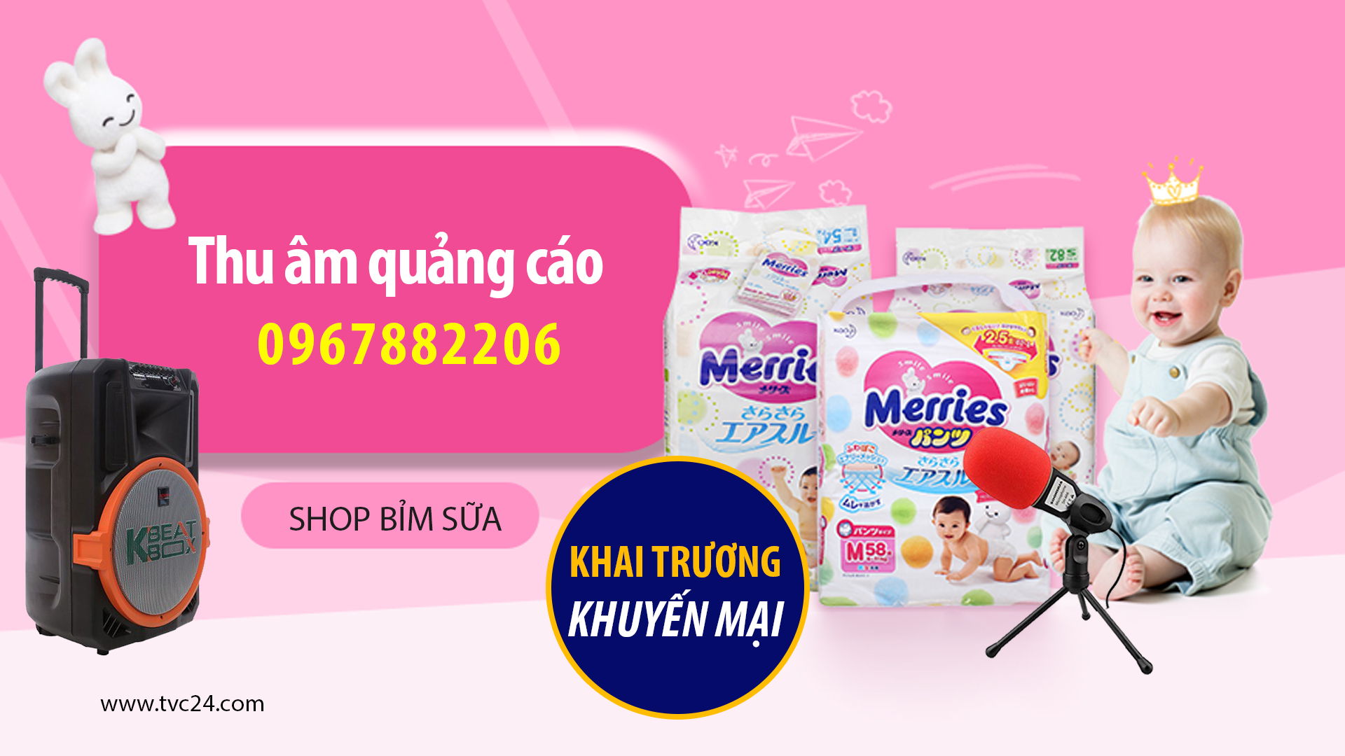 Thu âm quảng cáo khai trương Shop Sữa & Bỉm 365 giọng đọc MC cức hay bán hàng cực thích 0967882206
