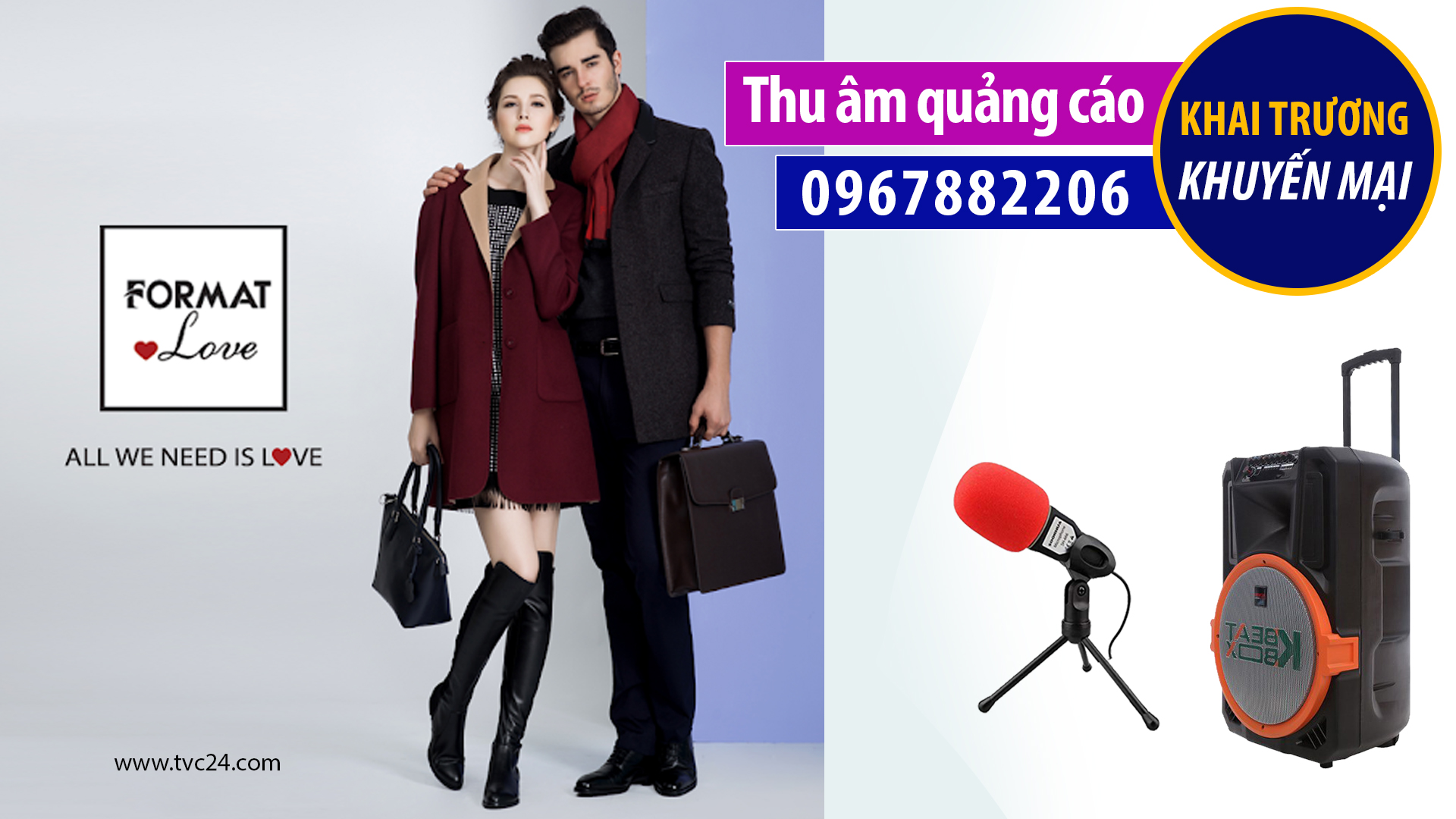 Thu âm tổng đài thương hiệu thời trang FORMAT giọng đọc MC nữ 0967882206