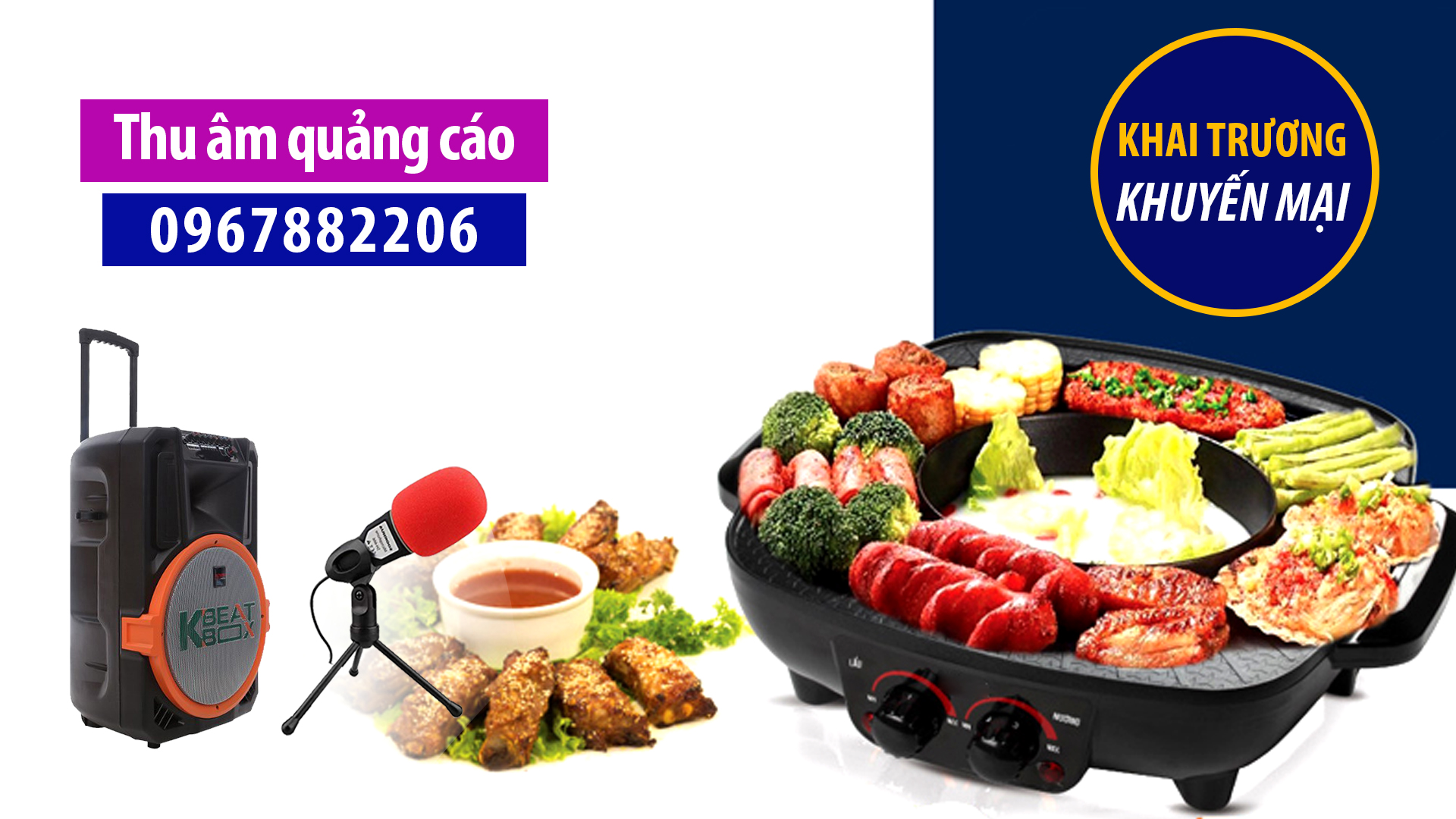 Thu âm khai trương nhà hàng lẩu nướng 36 MC nữ đọc quảng cáo 0967882206
