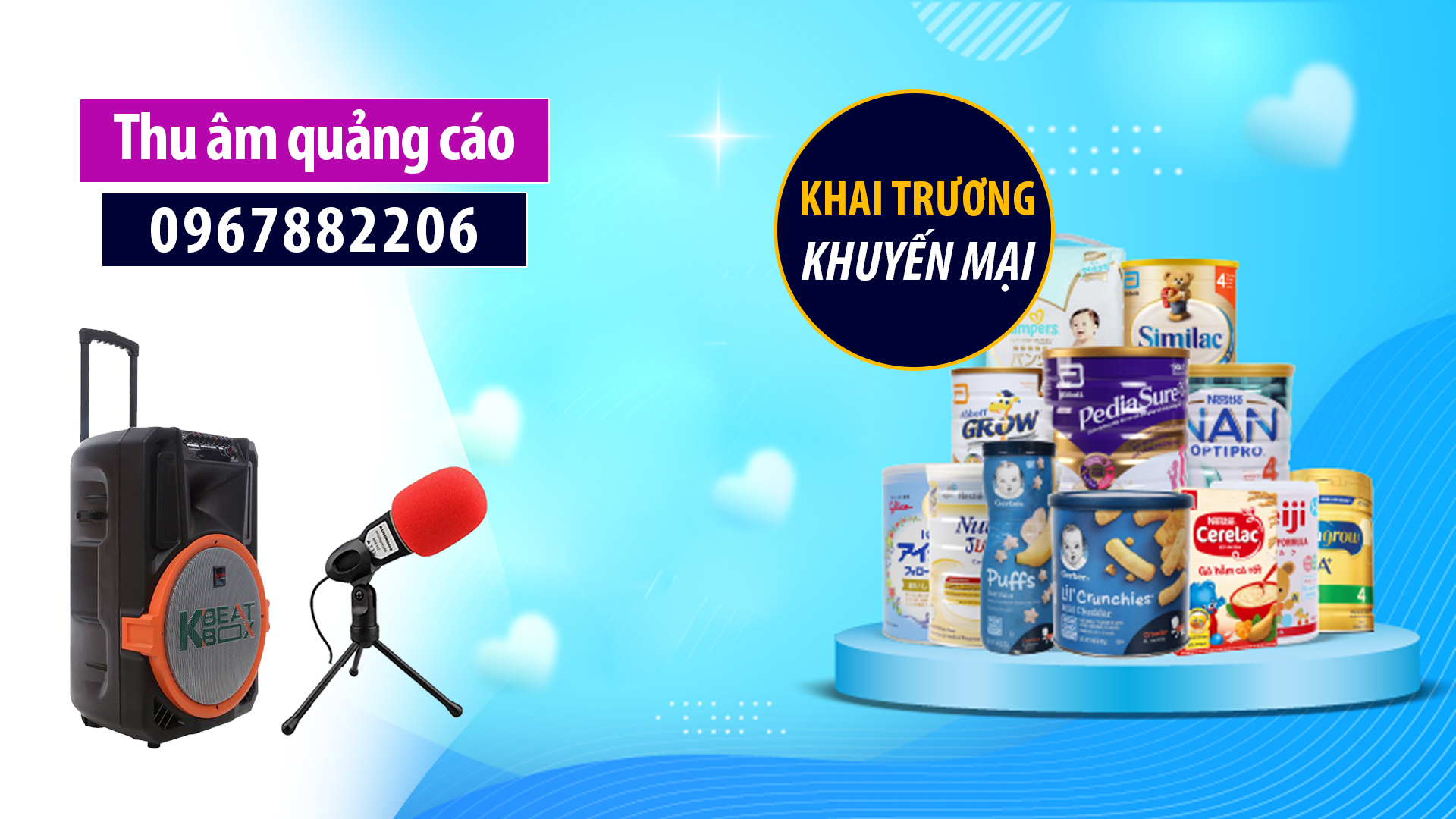Thu âm quảng cáo khai trương thế giới mẹ và bé Ruby Kids MC đọc 0967882206