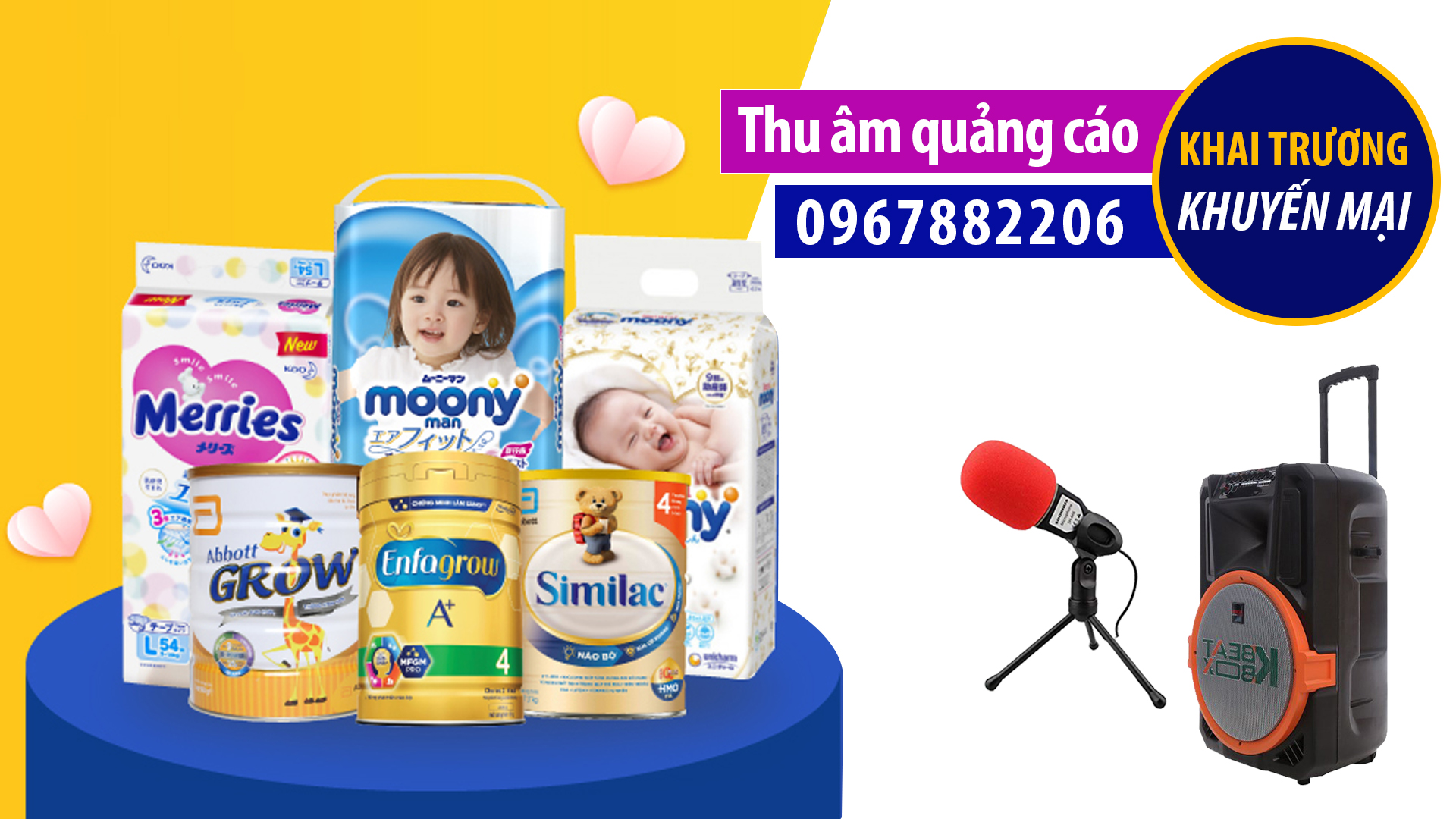 Thu âm quảng cáo tổng đại lý phân phối sữa Sơn Hiền MC đọc phát loa 0967882206