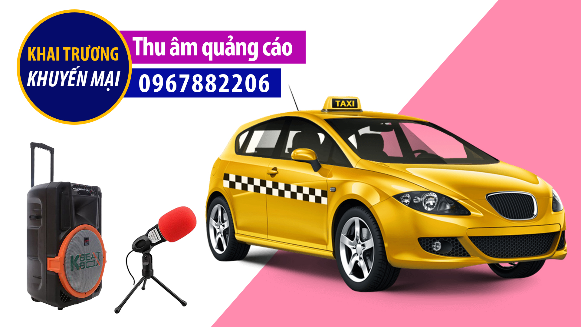 Thu âm lời chào taxi giá rẻ Tuấn Trung thỏa sức kinh doanh cùng TVC24 ghi âm tổng đài 0967882206