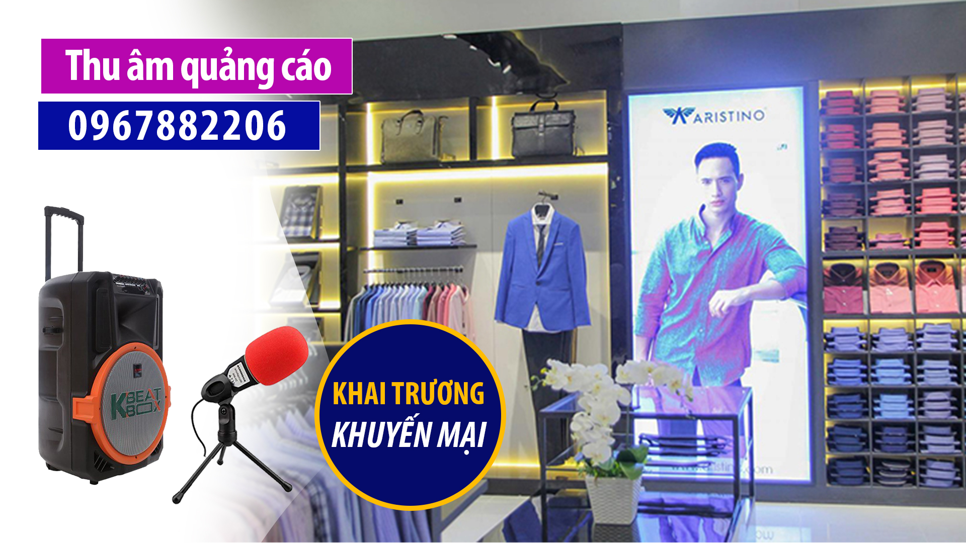 Thu âm quảng cáo cửa hàng thời trang Aristino khuyến mại giảm giá hè 2020 MC phòng thu 0967882206