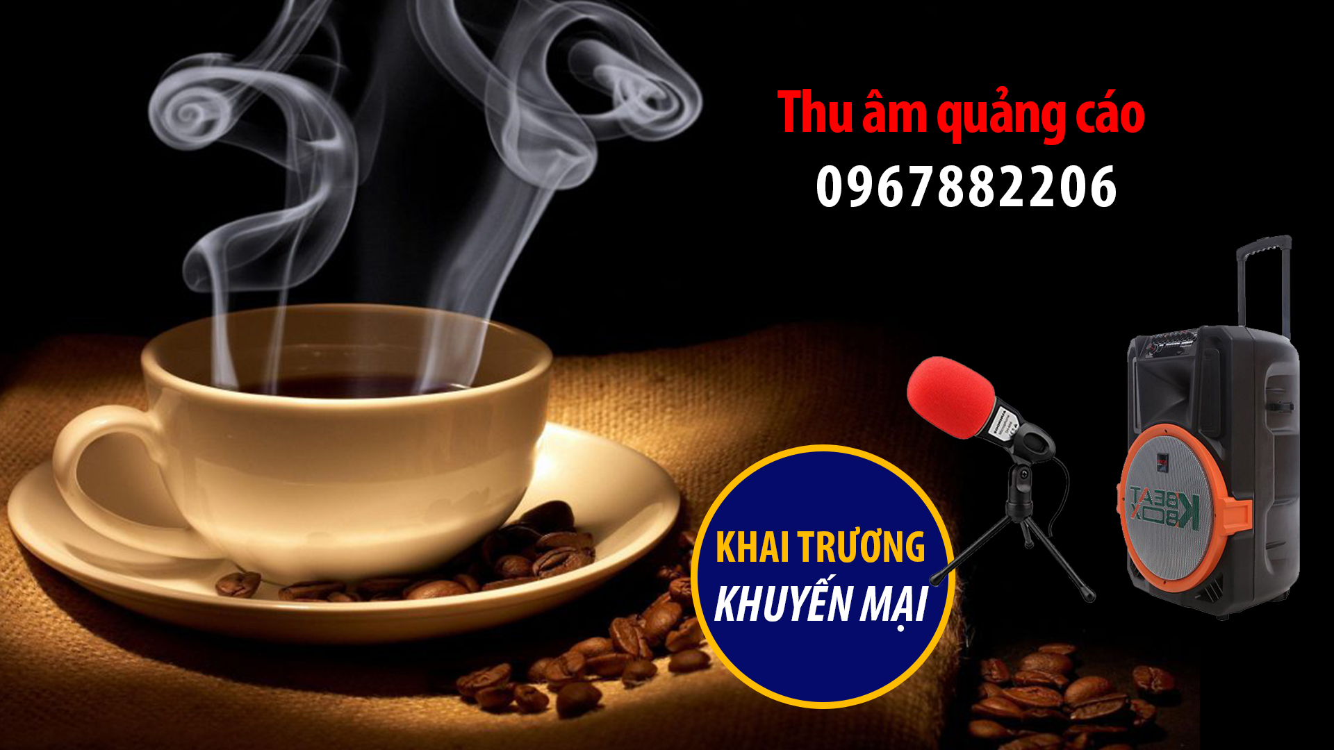 Thu âm quảng cáo khai trương Diamond coffee