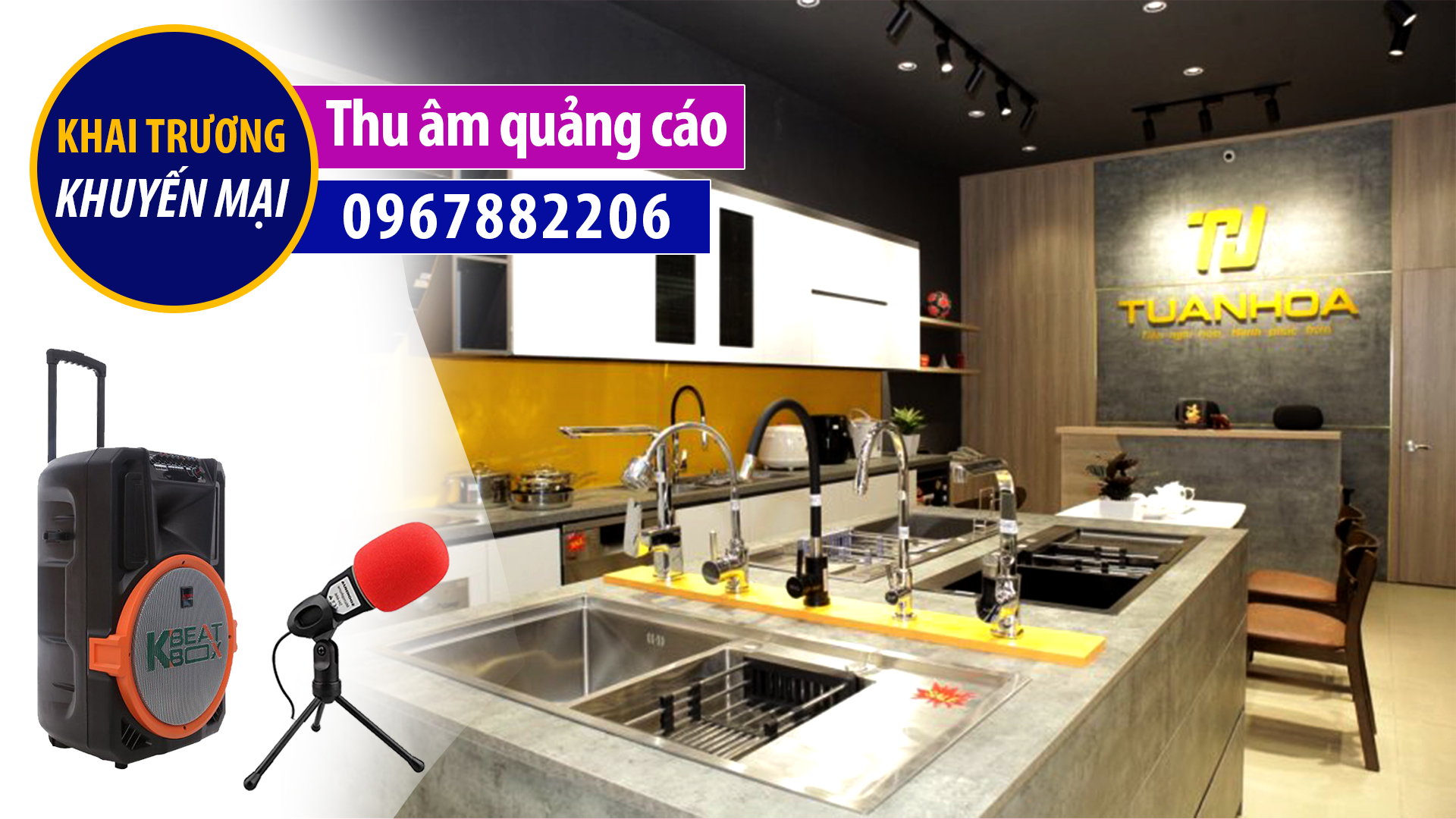 Thu âm quảng cáo Bếp Tuấn Hoa khuyến mại 8 3 MC đọc CỰC HAY mê say BÁN HÀNG