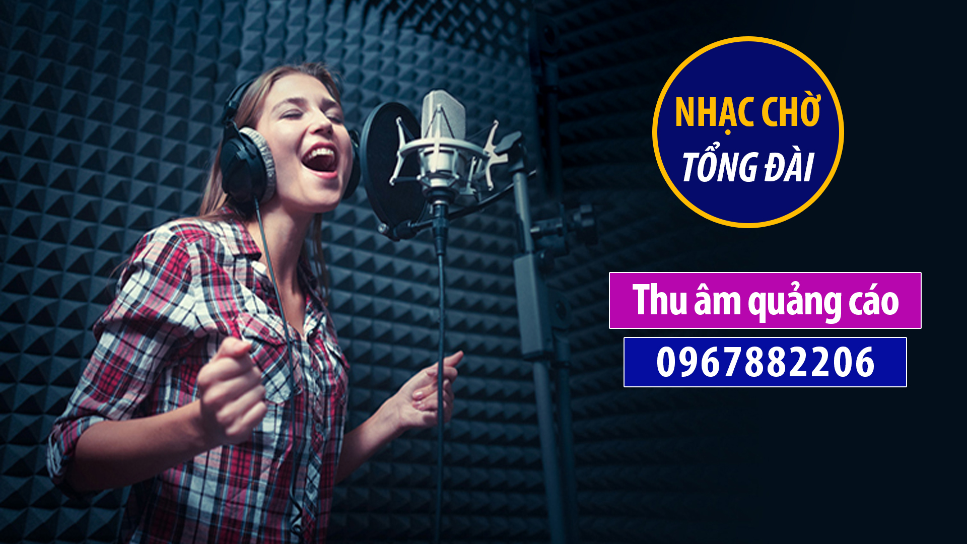 Thu âm nhạc chờ di động công ty Ánh Dương MC đọc quảng cáo 0967882206