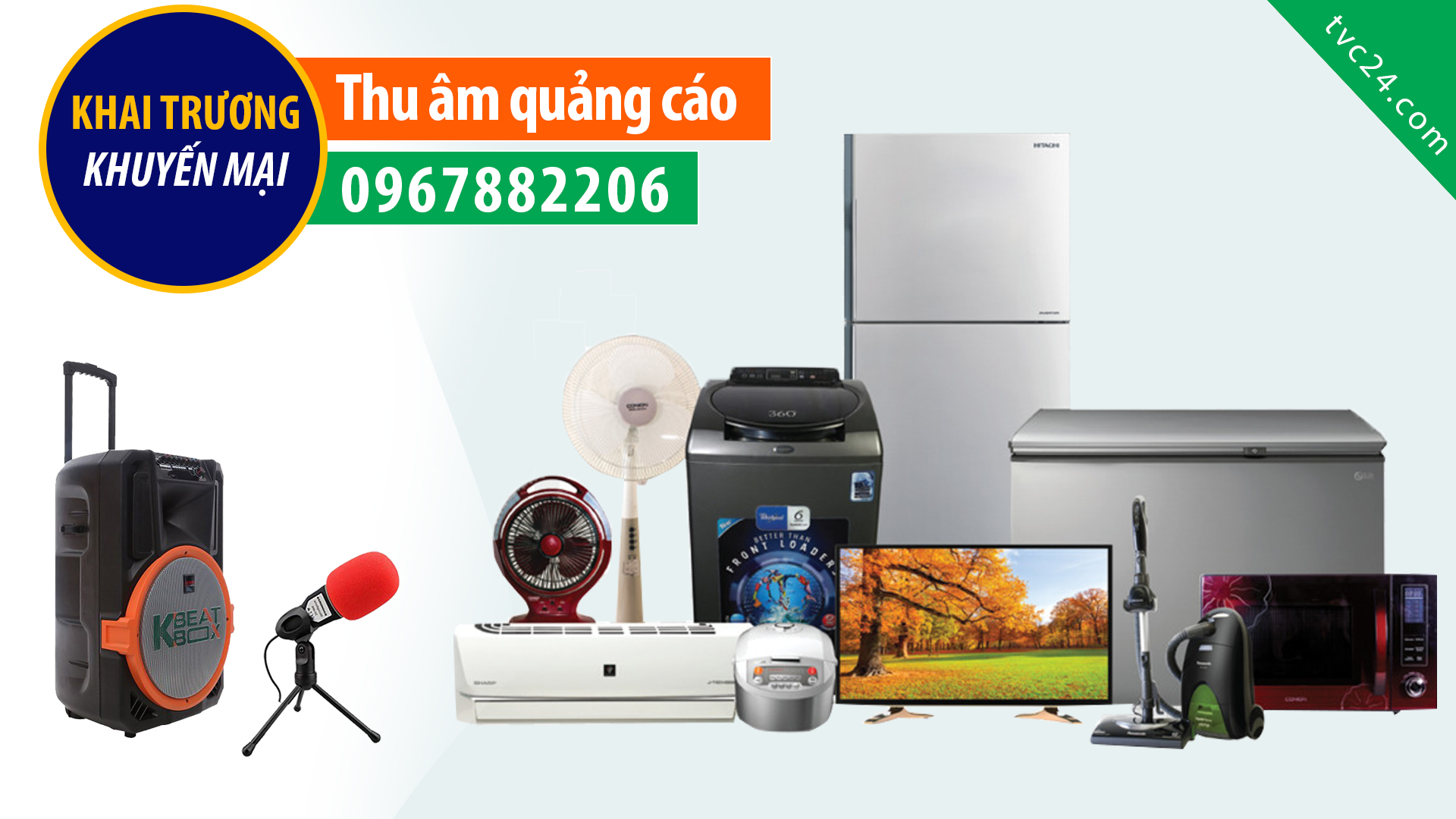 Thu âm khai trương siêu thị điện máy Trần Sáng giọng MC Nam