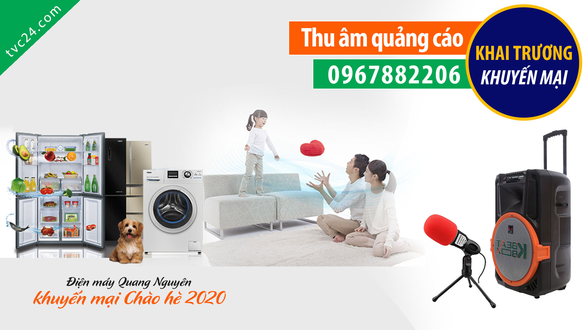 Thu âm quảng cáo Điện máy Quang Nguyên khuyến mại chào hè 2020