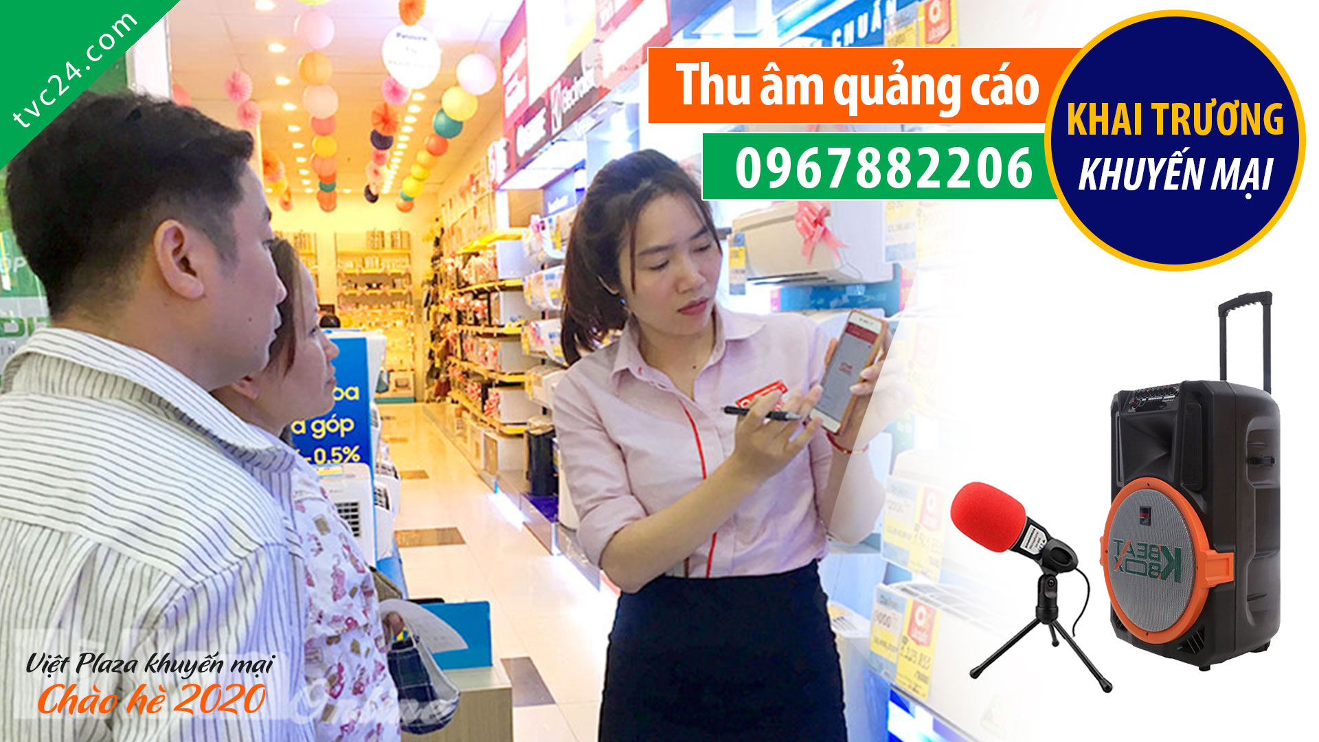 Thu âm quảng cáo khuyến mại hè 2020 điện máy Việt Plaza