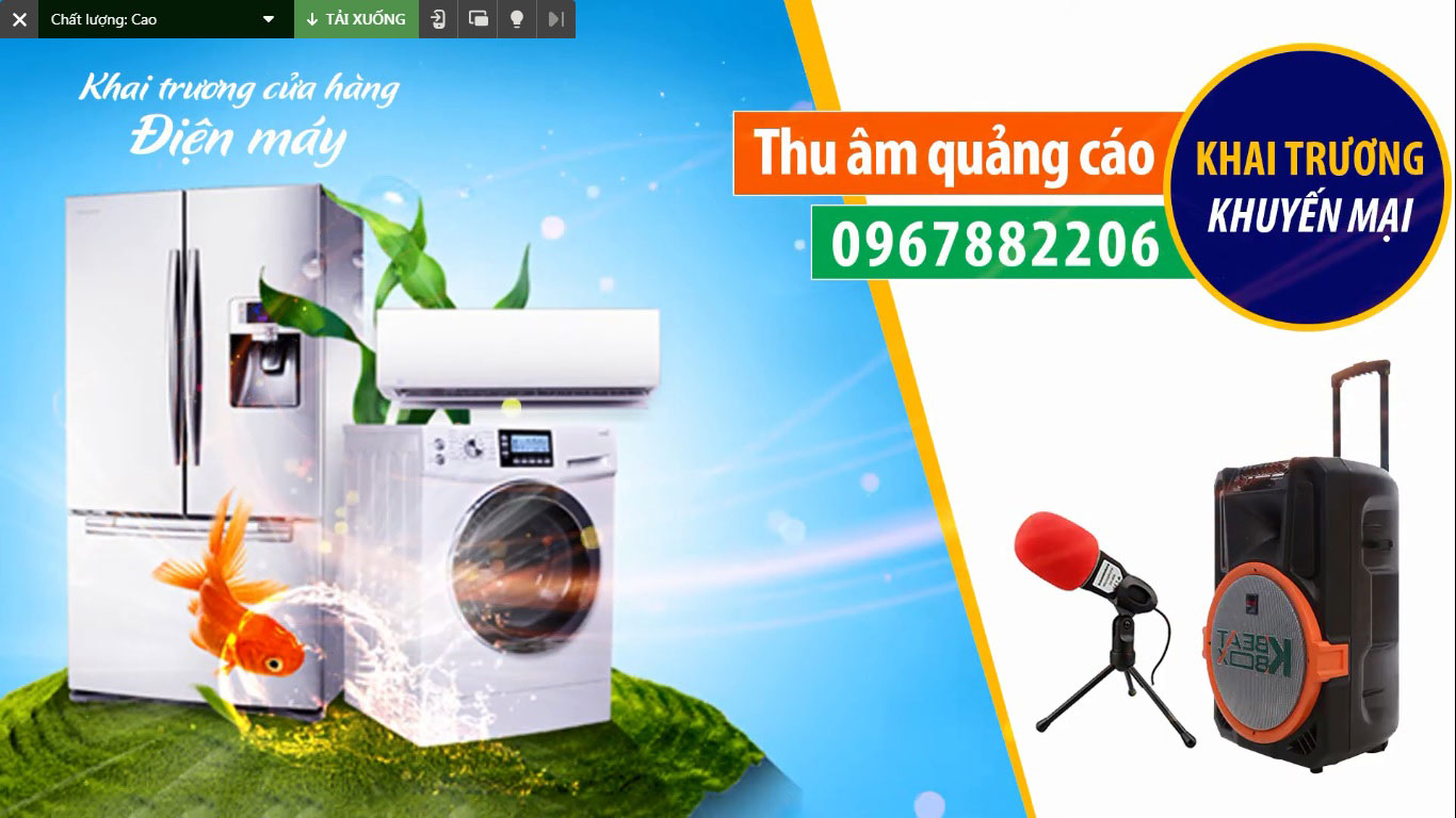 Thu âm quảng cáp điện máy Văn Hạnh MC nữ đọc quảng cáo khuyến mại khai trương
