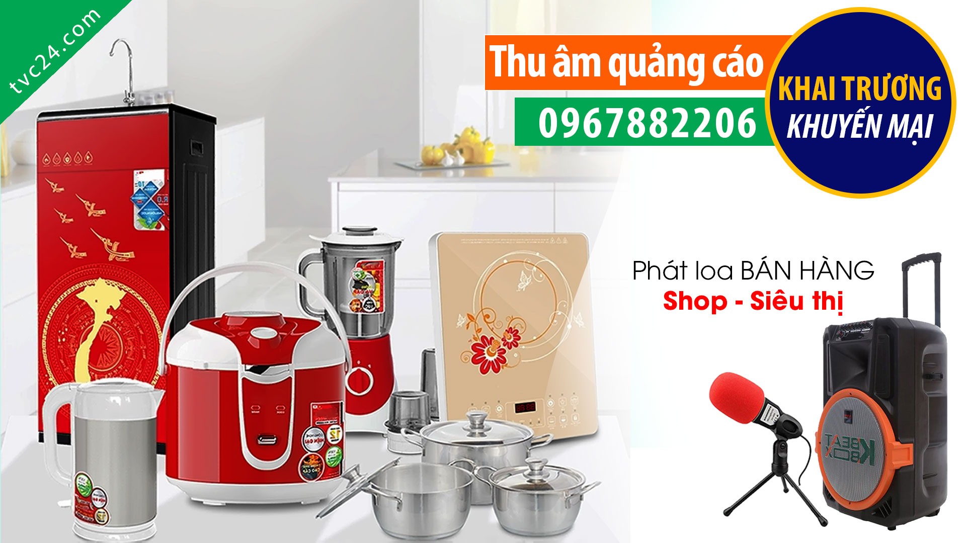 Thu âm khai trương cửa hàng tạp hóa Hà Thủy TVC24 đọc khuyến mại cực Hay