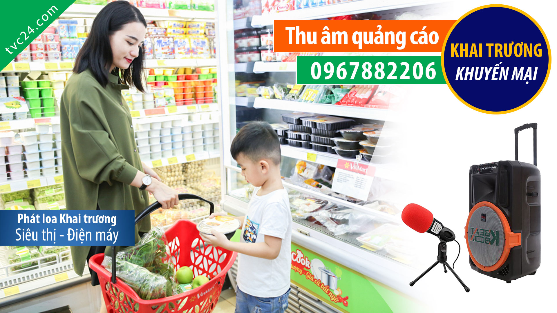 Thu âm quảng cáo khai trương Phương Thảo Mart