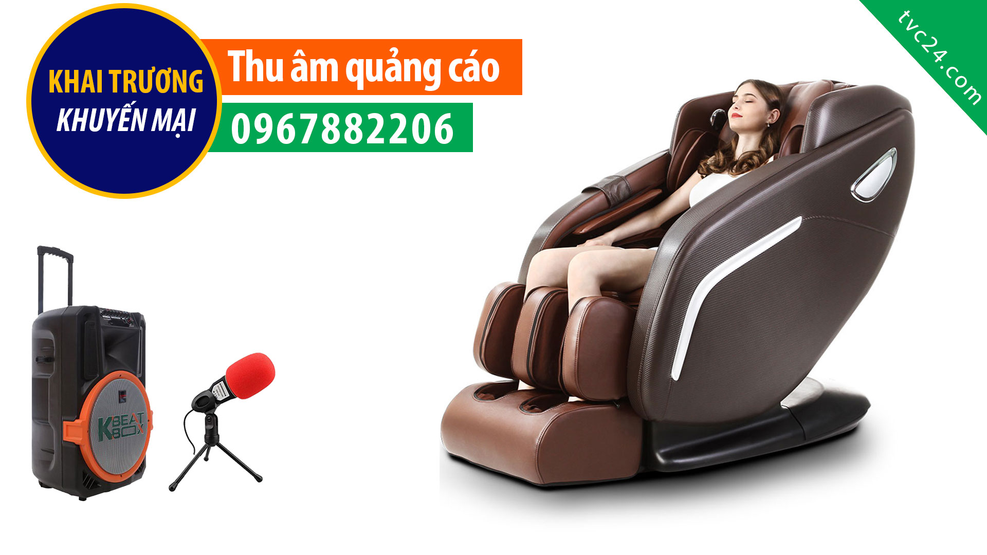 Thu âm khai trương Showroom Ghế massage Okinawa