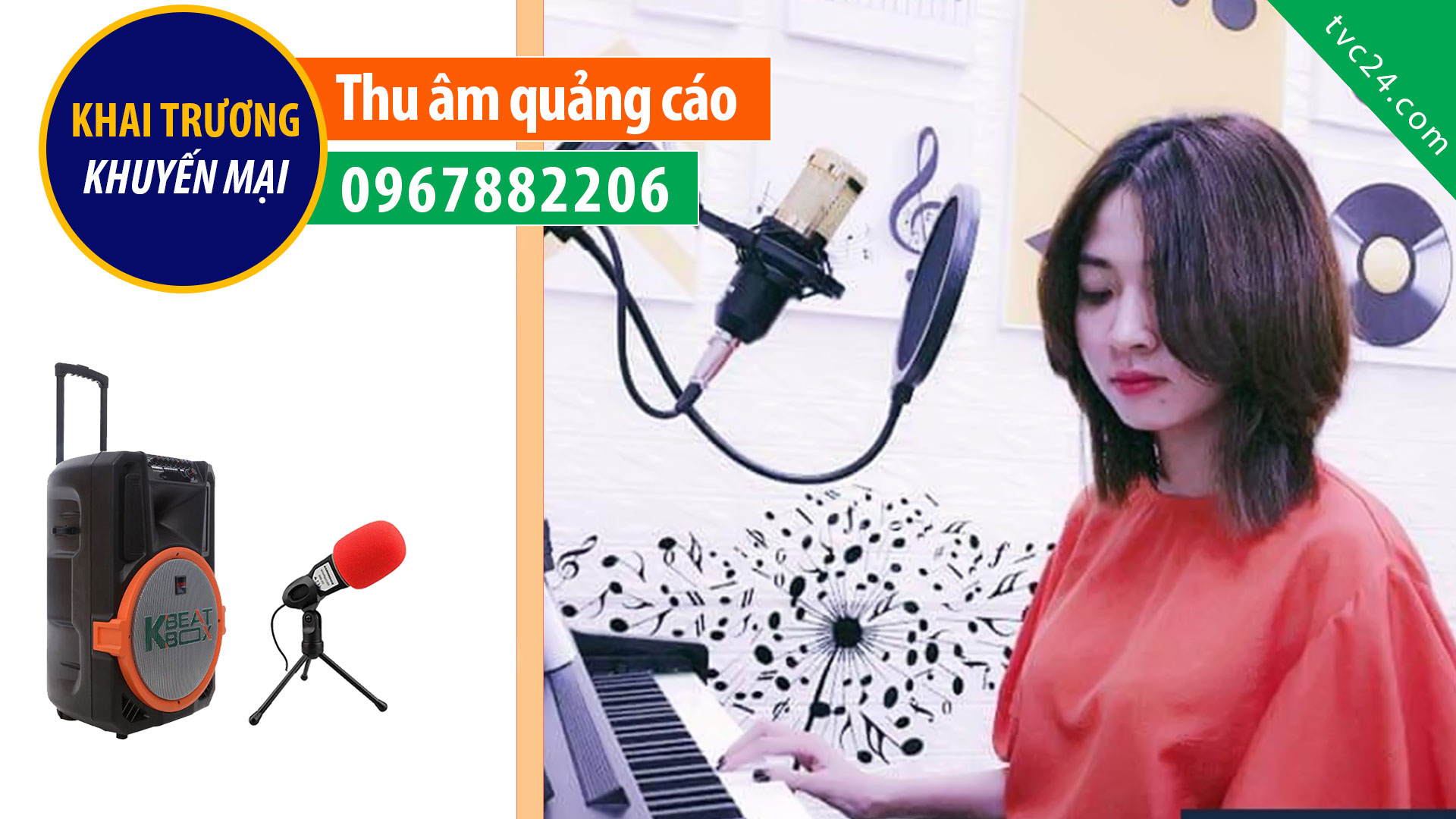 Thu âm quảng cáo khai trương thời trang Minh Công MC đọc chất lượng nhất phòng thu miền Bắc