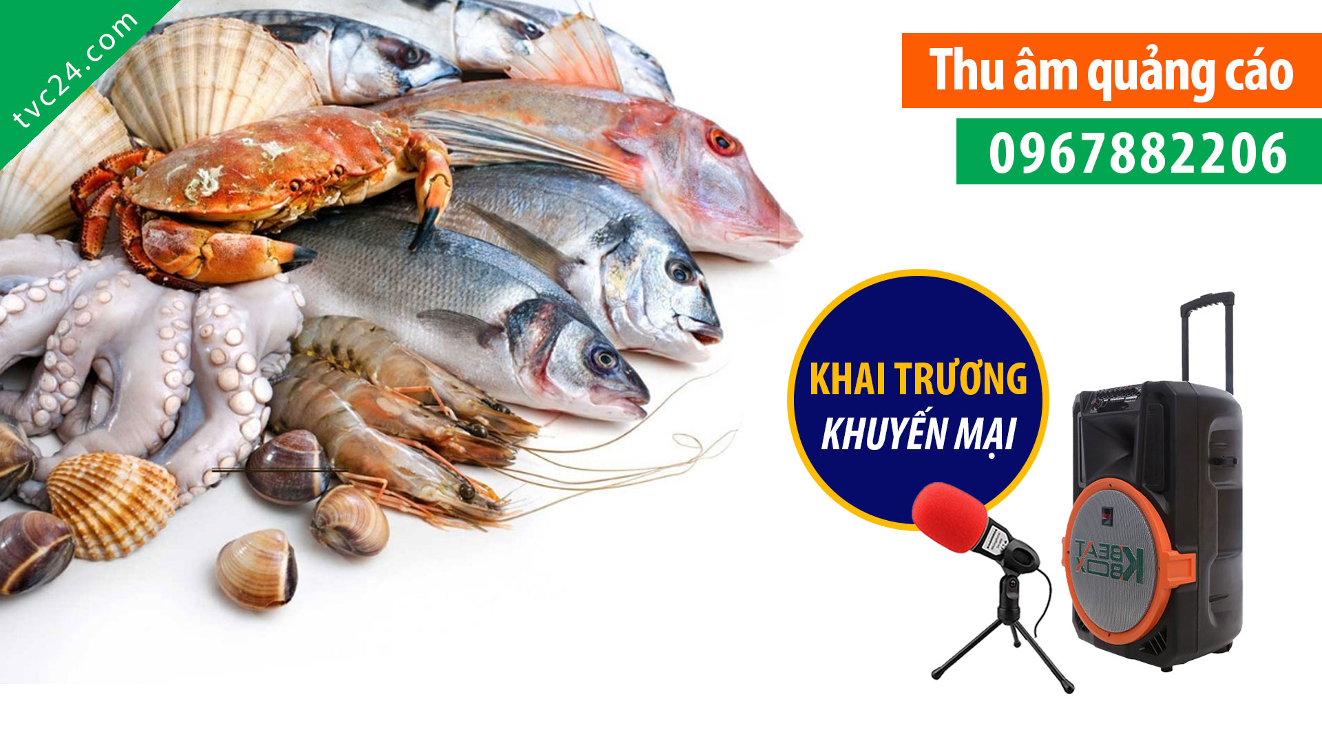 Thu âm quảng cáo Hải Sản 30k MC nữ