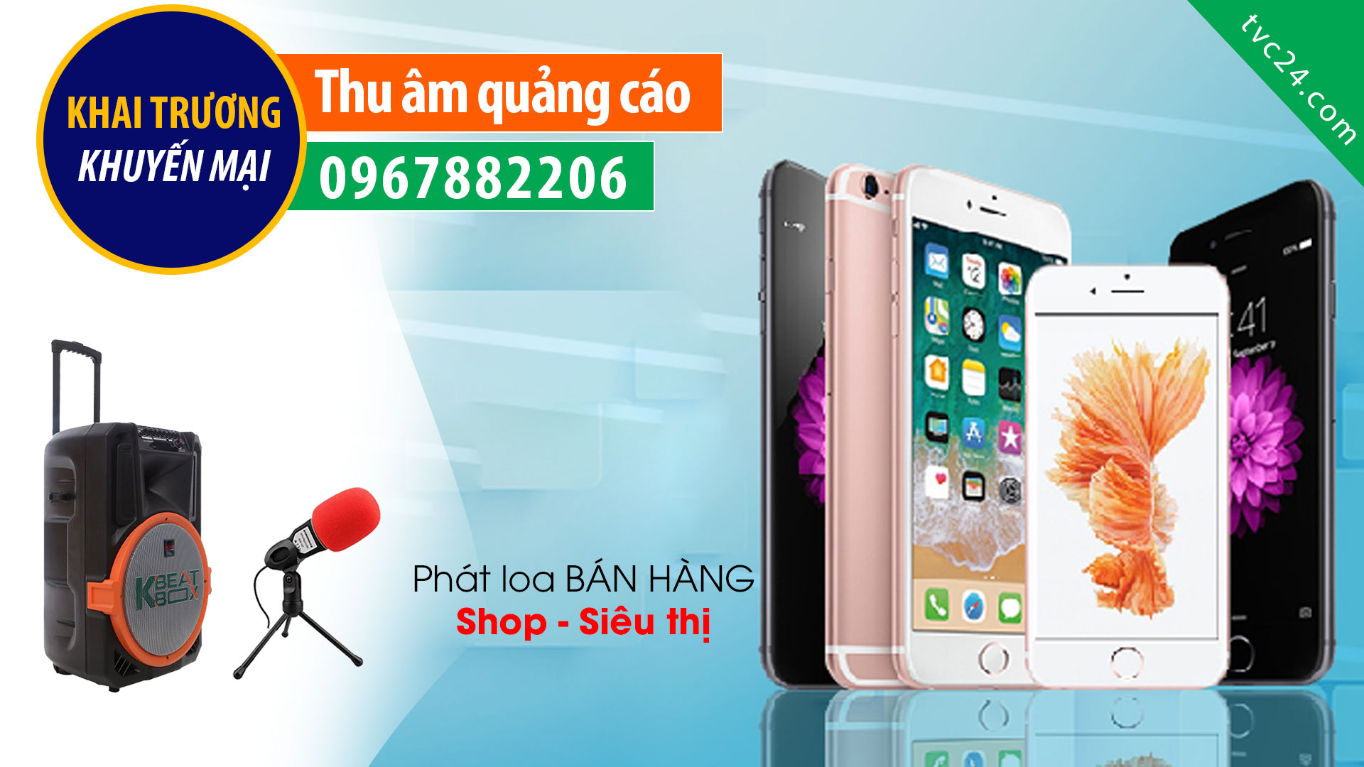Thu âm quảng cáo Tôm Mobile MC đọc khuyến mại khai trương