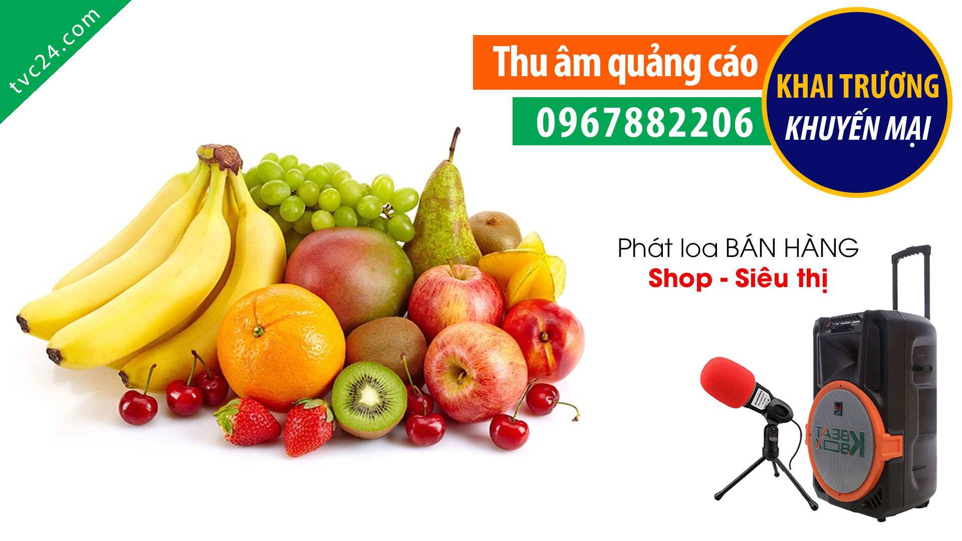 Thu âm quảng cáo Đại lý trái cây rau củ quả Phương Huy