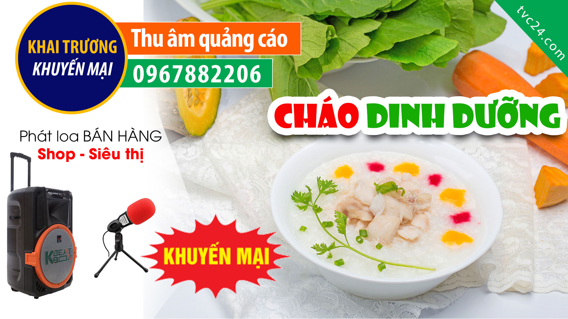 Thu âm quảng cáo cửa hàng cháo dinh dưỡng Mẹ Tây