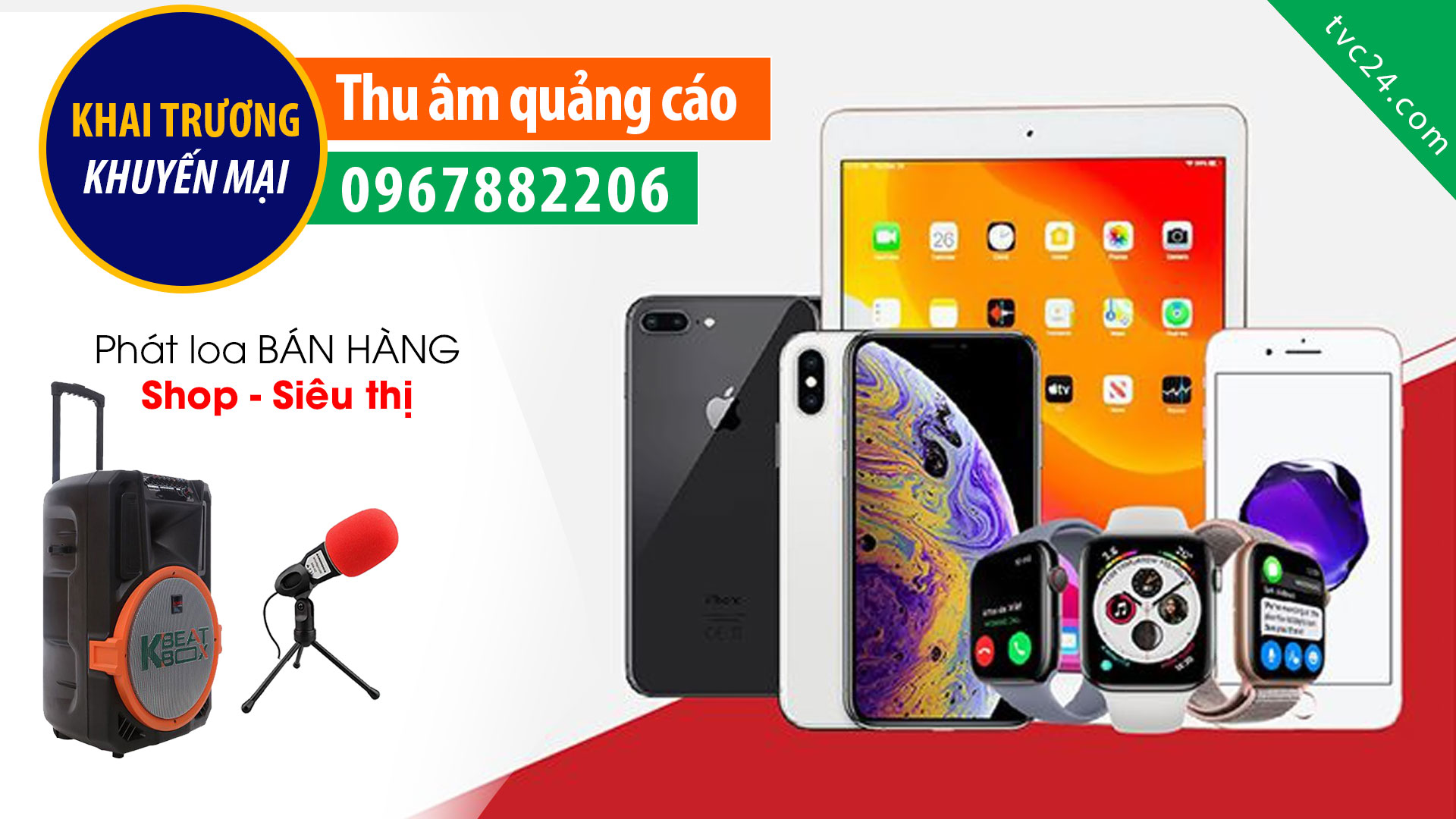 Thu âm quảng cáo cửa hàng điện thoại Nguyễn Hùng MC đọc phát loa bán hàng