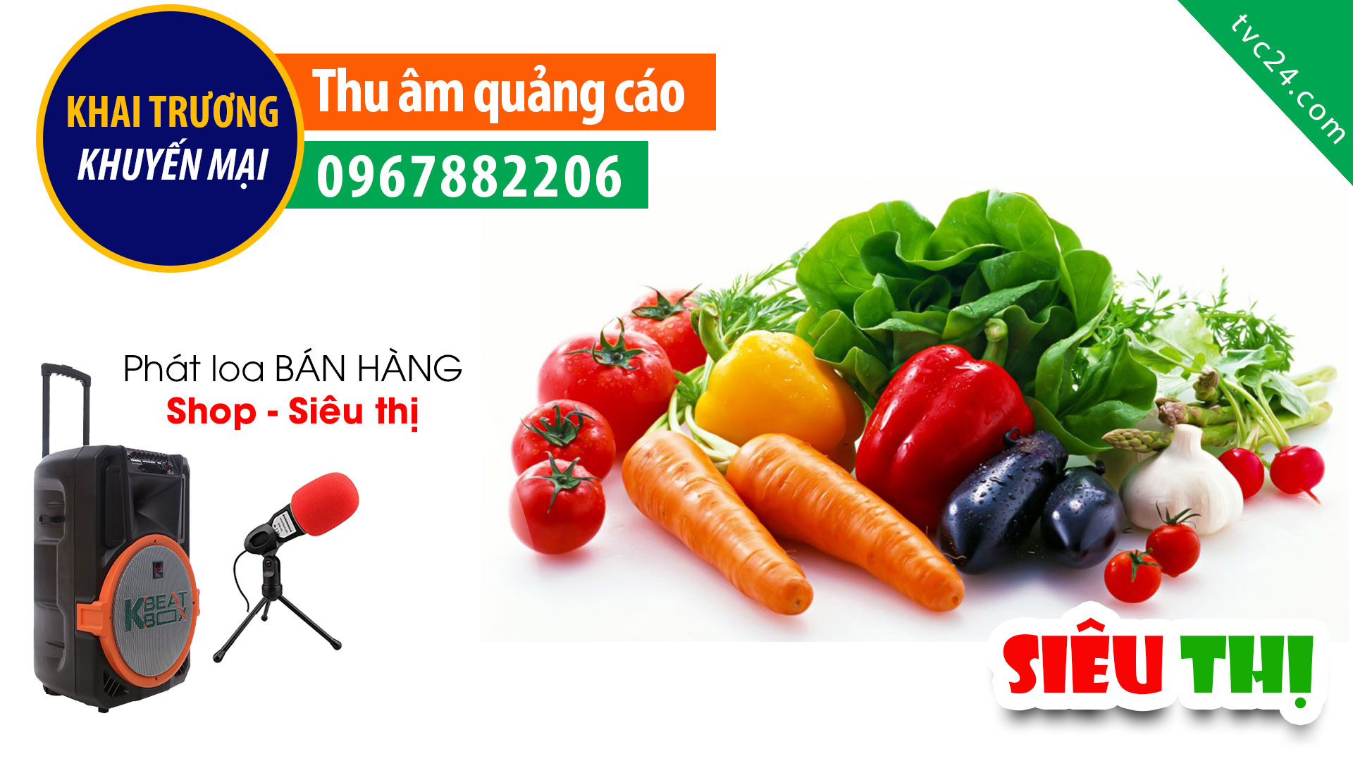 Thu âm quảng cáo cửa hàng thực phẩm xanh Baligreen mart MC nữ đọc khuyến mại giám giá