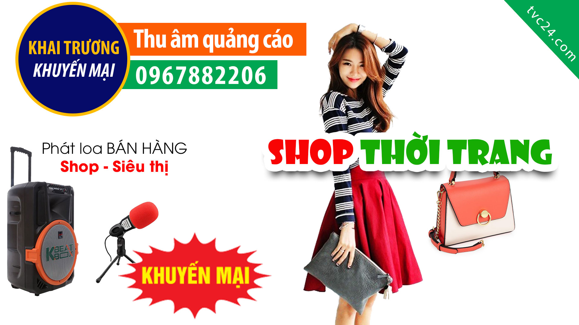 Thu âm quảng cáo shop thời trang Thuỳ Dung khai trương KHUYẾN MẠI