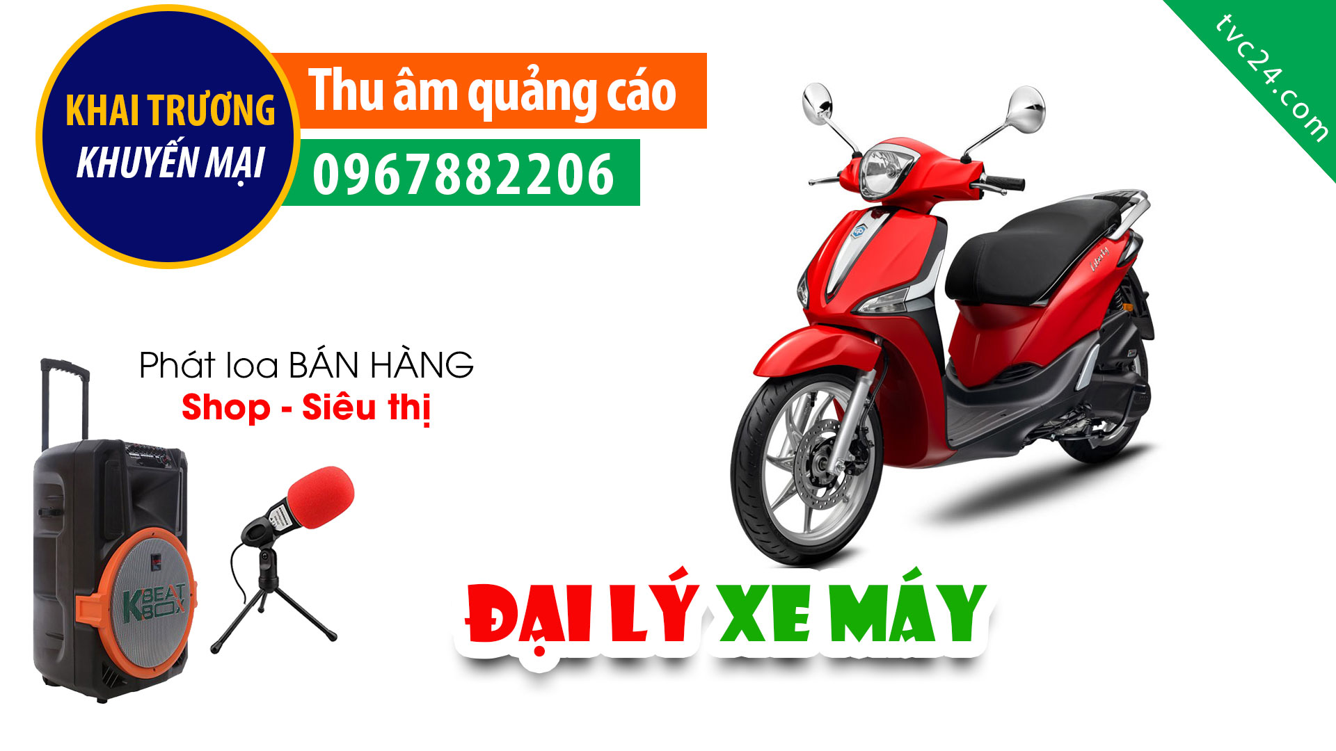 Thu âm quảng cáo Đại lý Xe điện xe máy Toàn Xuân MC đọc phát thanh