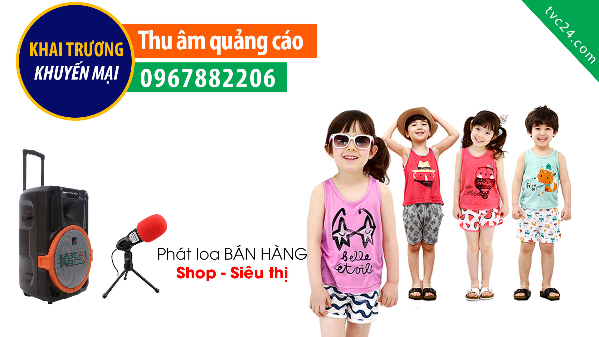 Thu âm quảng cáo shop quần áo trẻ em Hồng Mến baby