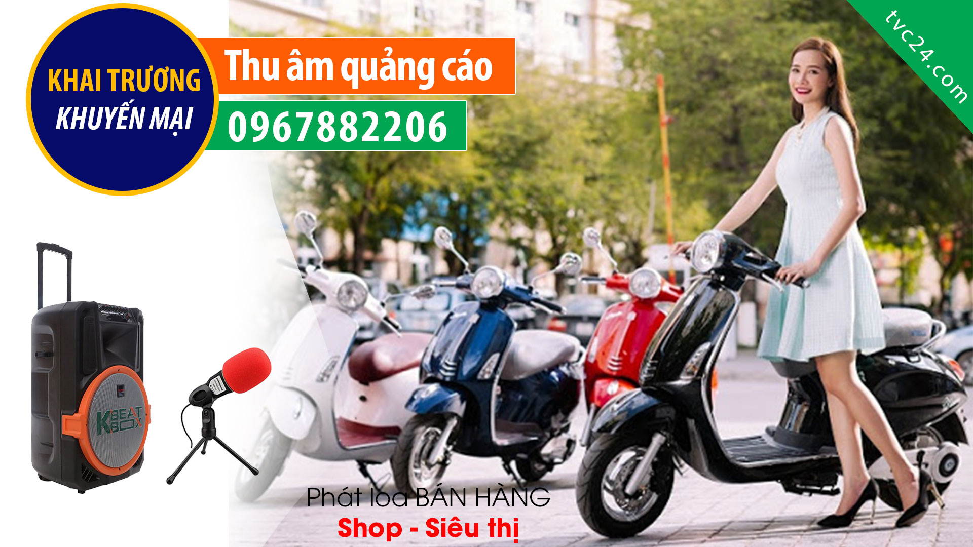 Thu âm xe may xe điện Hà Ninh quảng cáo xem điện cự hiệu quả cũng MC đài truyền hình