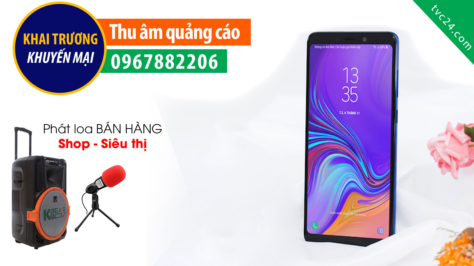 Thu âm quảng cáo cửa hàng điện thoại Đức Duy MC đọc KHUYẾN MẠI siêu HAY