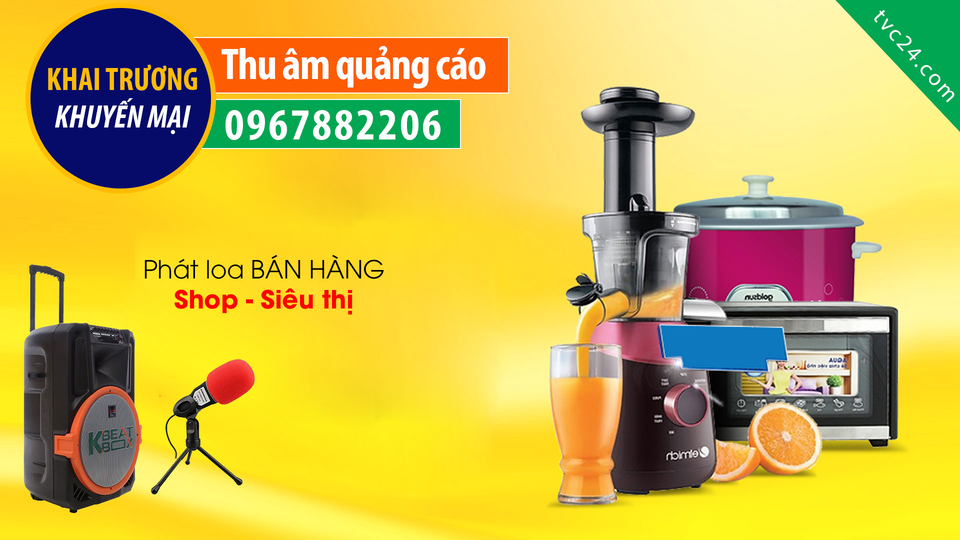 Thu âm quảng cáo Điện máy Nguyên Khôi MC nữ đọc Khuyến mại