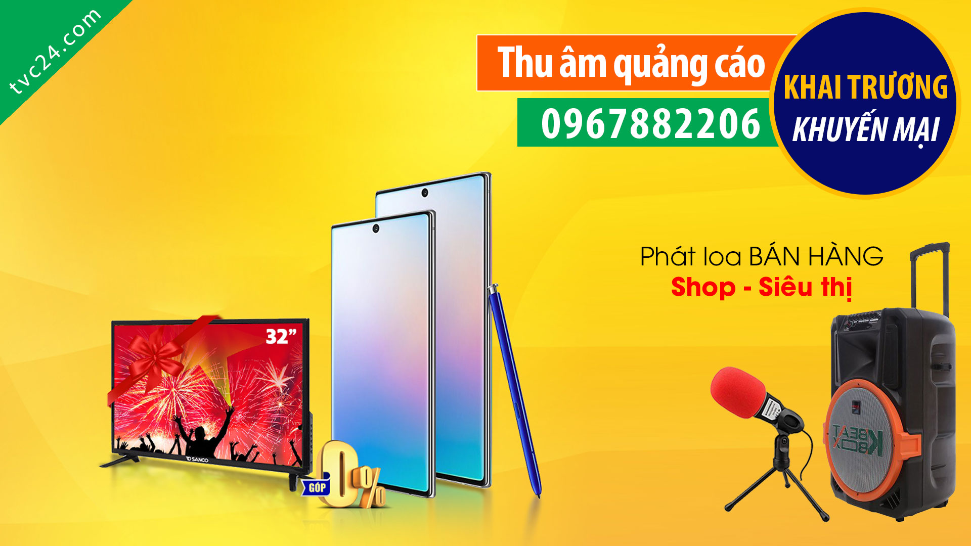 Thu âm quảng cáo cửa hàng Minh Hoàng store MC nữ đọc khai trương