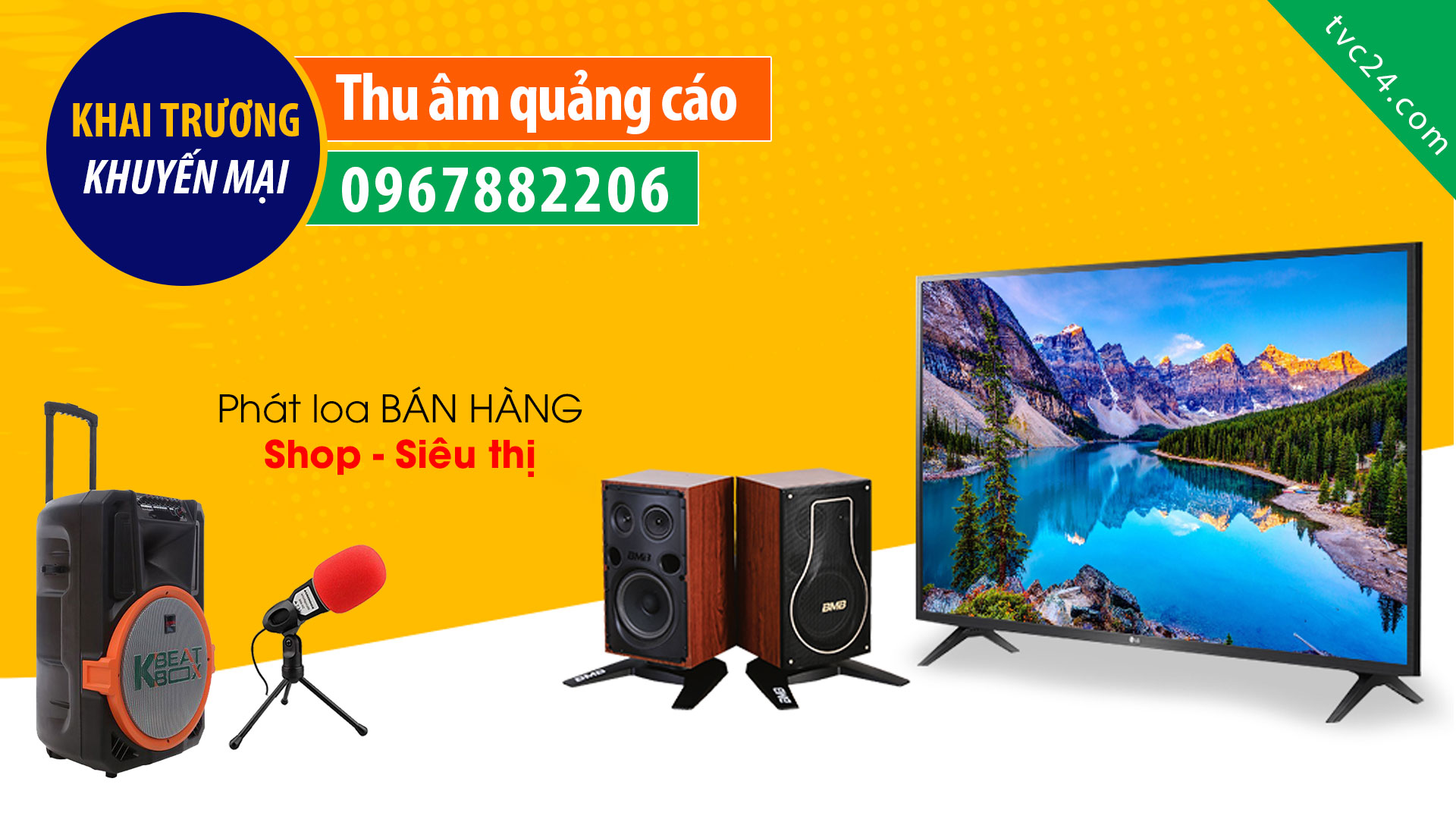 Thu âm quang cao siêu thị Nguyễn Thu MC nữ đọc khuyến mại