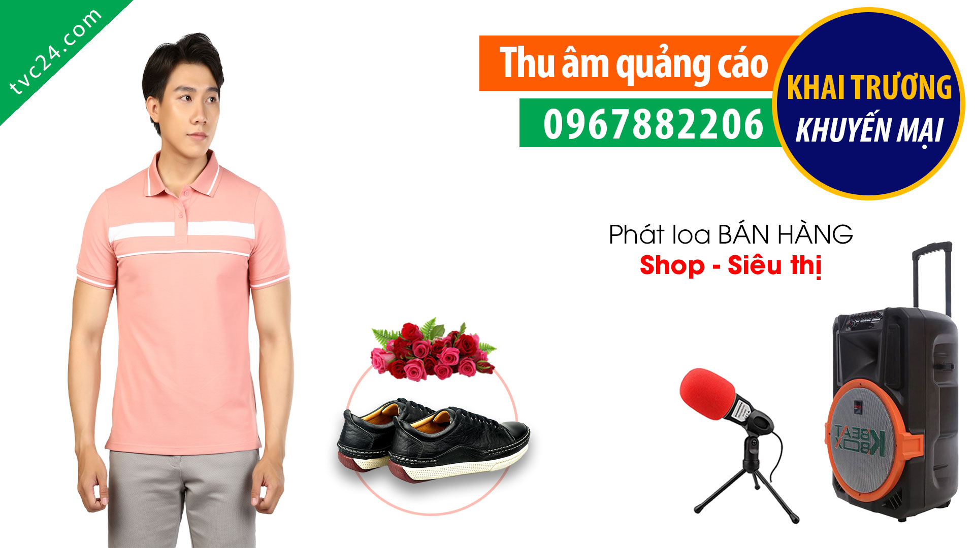 Thu âm shop thời trang nam Tom shop MC phát Loa bán hàng