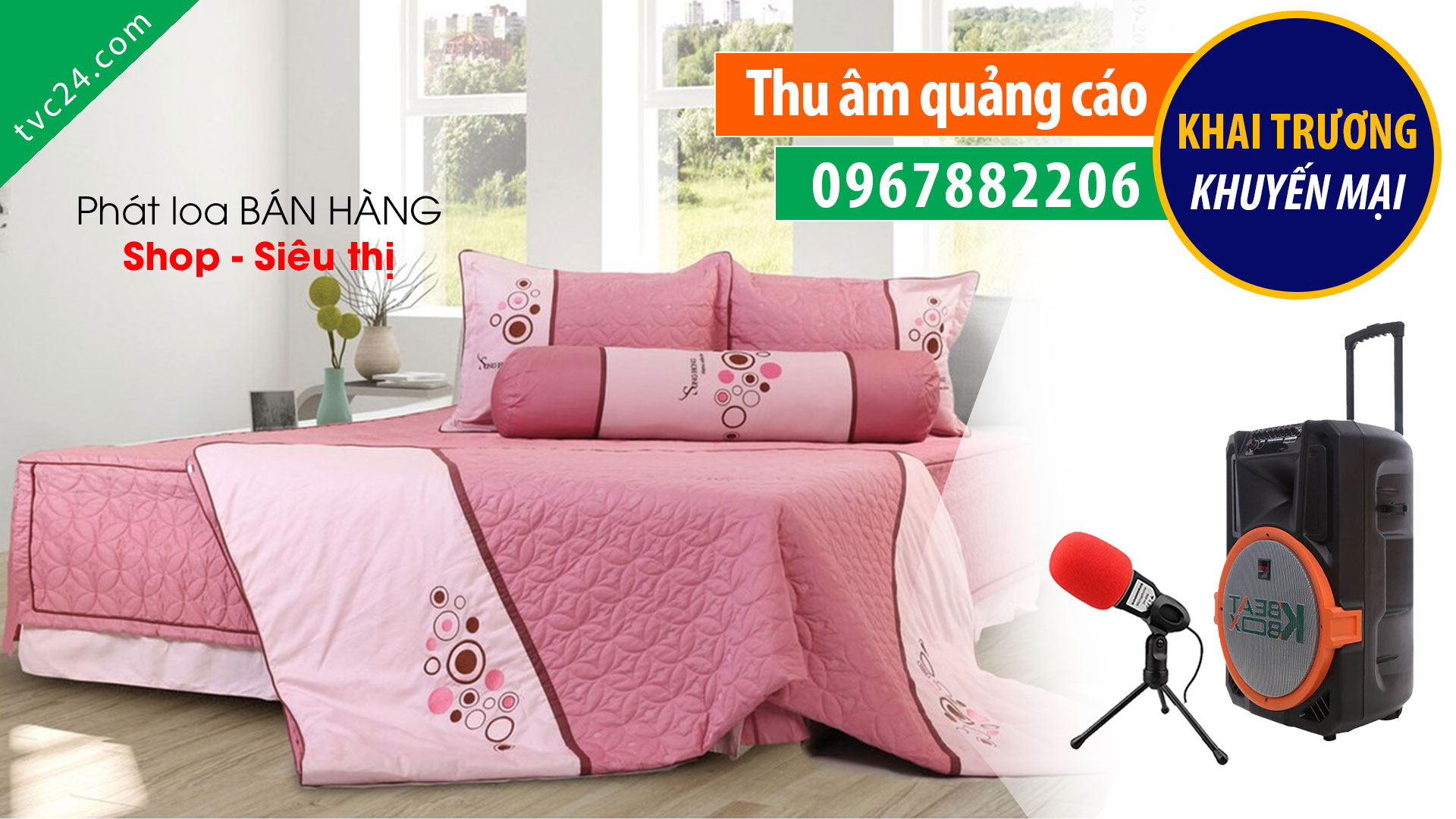 Thu âm khai trương showroom Siêu thị Đệm 110 Võ Chí Công