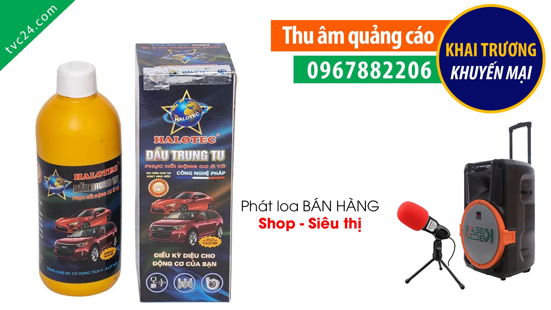 Thu âm cáo dầu nhớt trung tu Halotec Phòng thu âm chuyên nghiệp TVC24 quả