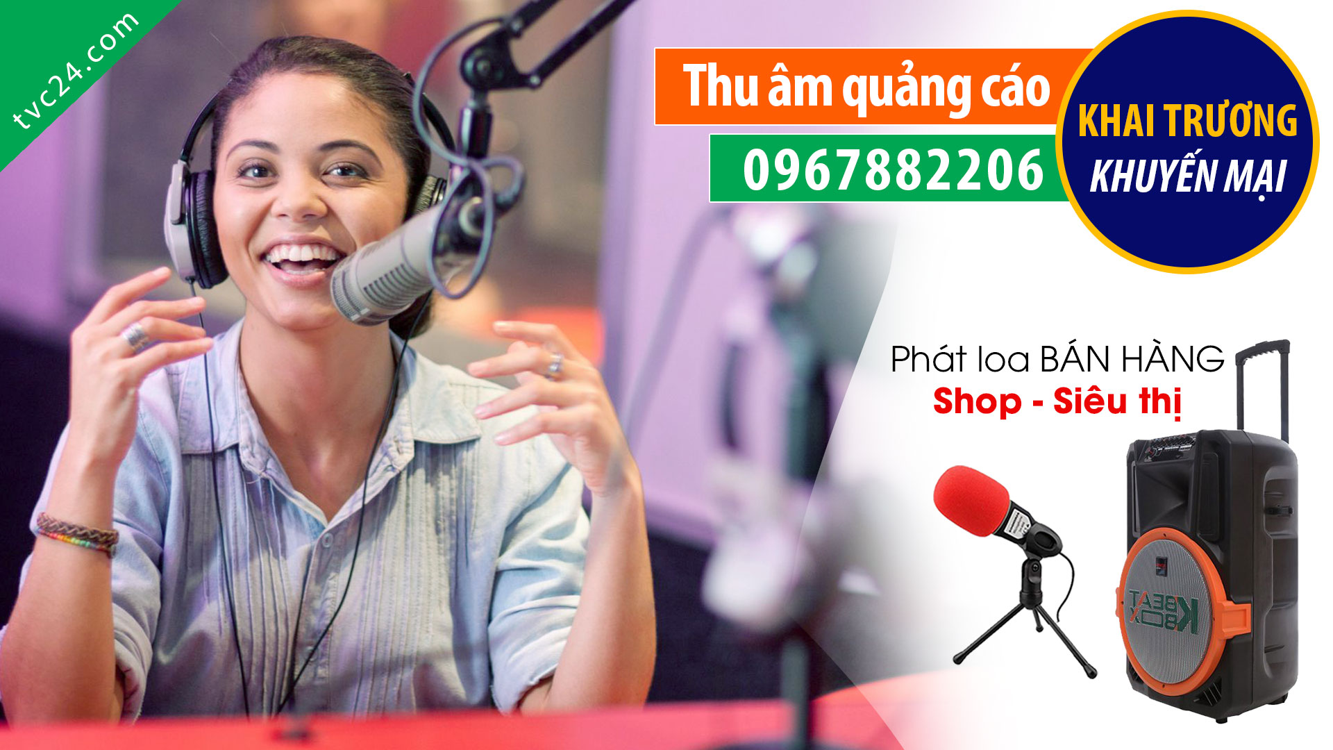 Thu âm quảng cáo phát loa nước giặt Eco Green