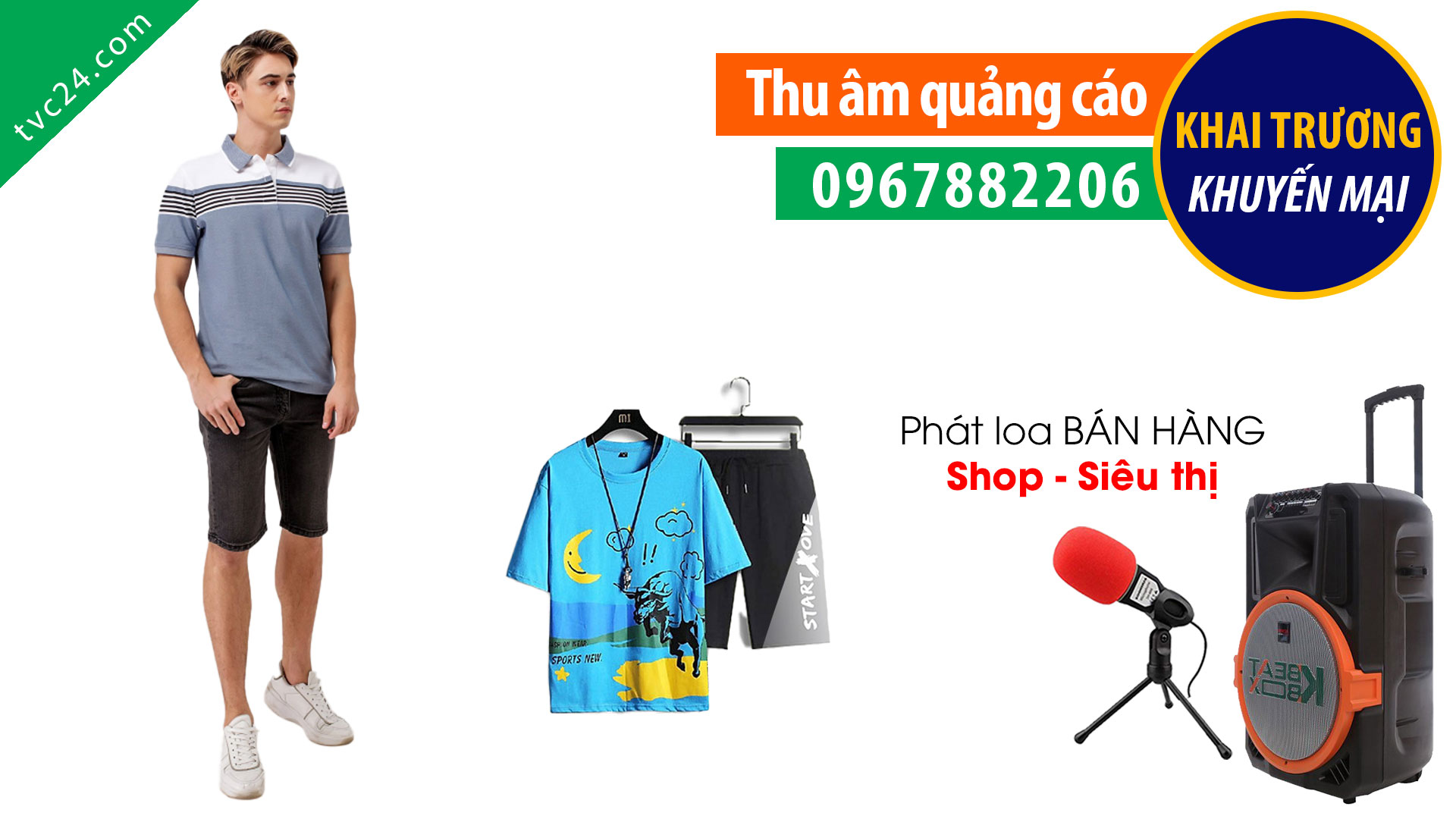 Thu âm quảng cáo Shop men MC nữ đọc phát loa khuyến mại