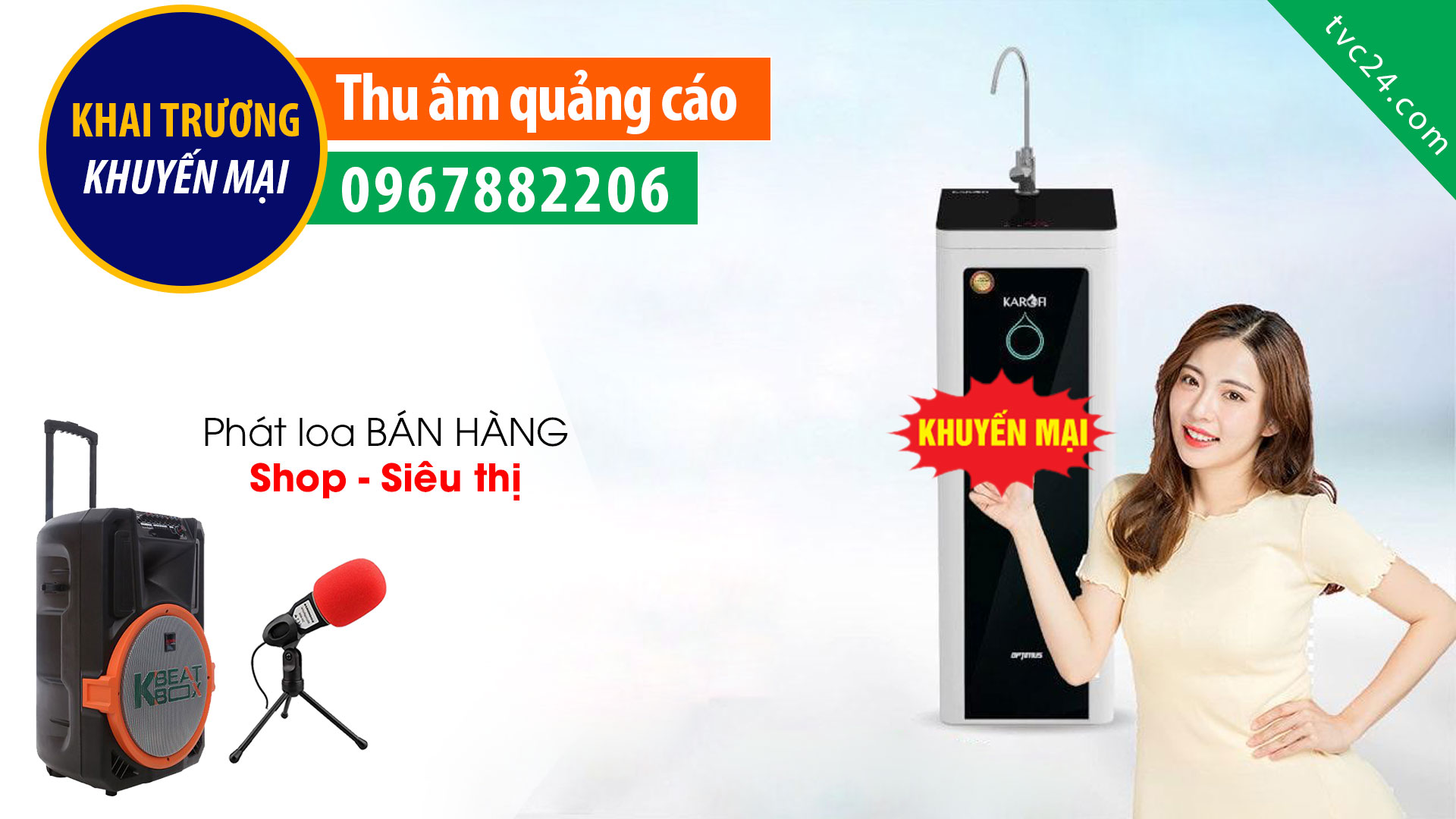 Thu âm quảng cáo máy lọc nước Karofi MC nữ