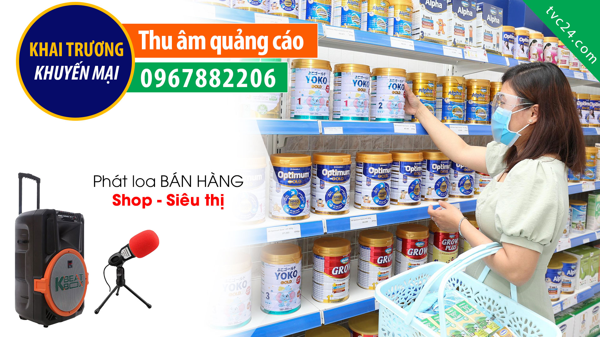 Thu âm quảng cáo quầy thuốc siêu thị mẹ và bé Minh Thành