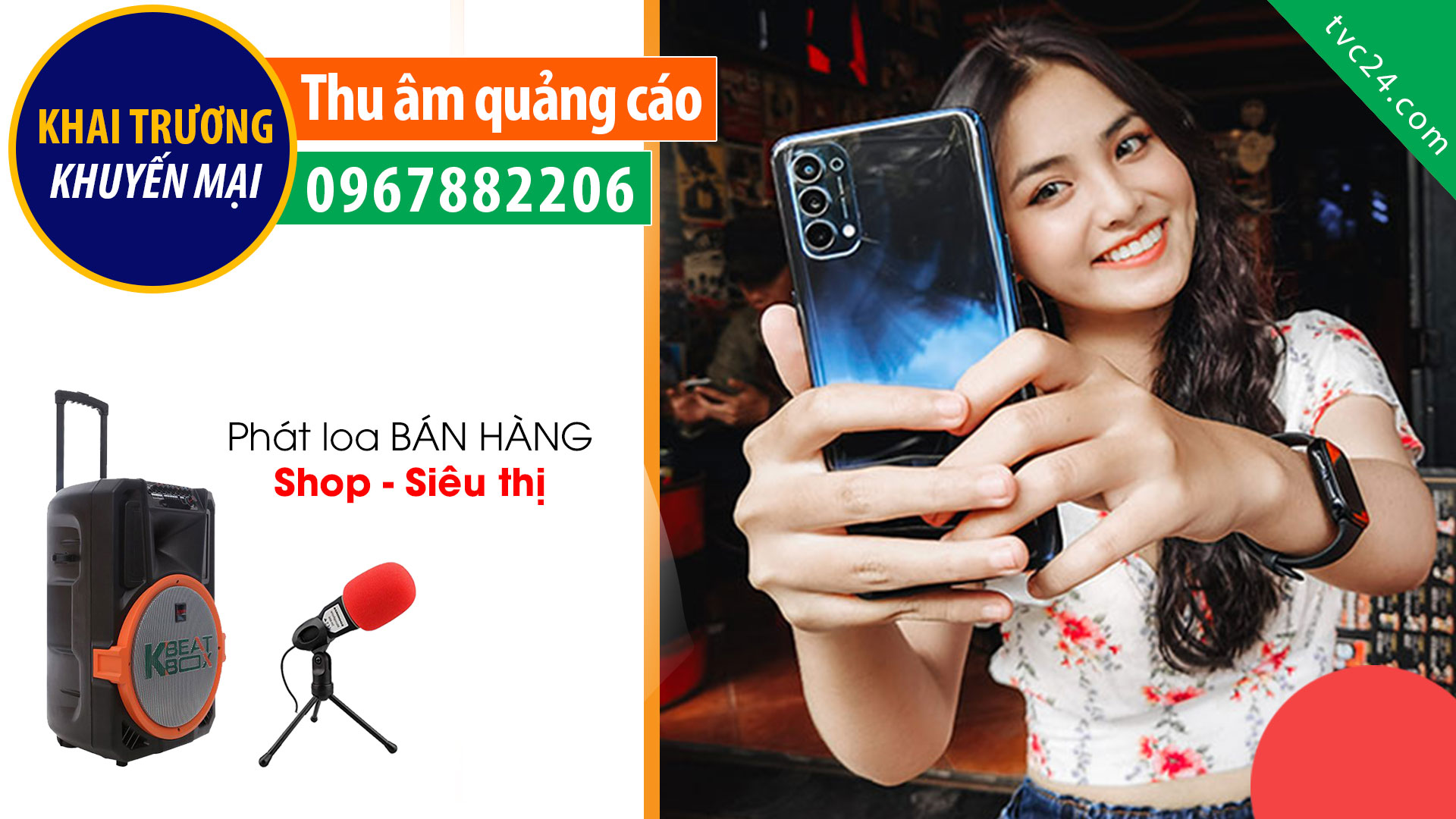 Thu âm quảng cáo cửa hàng điện thoại Quyết Thắng